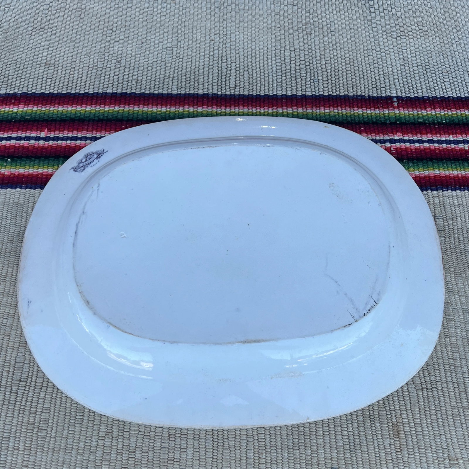 Antique English Staffordshire Mulberry Transfer Decorated Platter "Haddon", Circa 1840s - 10