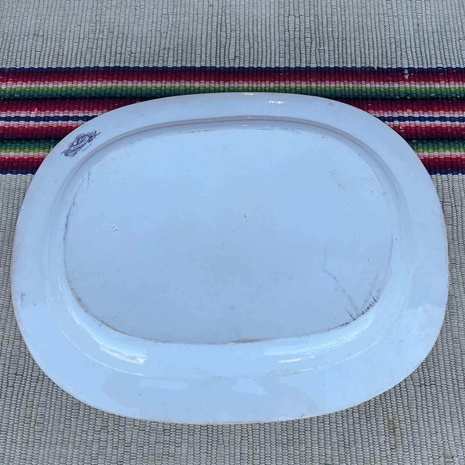 Antique English Staffordshire Mulberry Transfer Decorated Platter "Haddon", Circa 1840s - 8