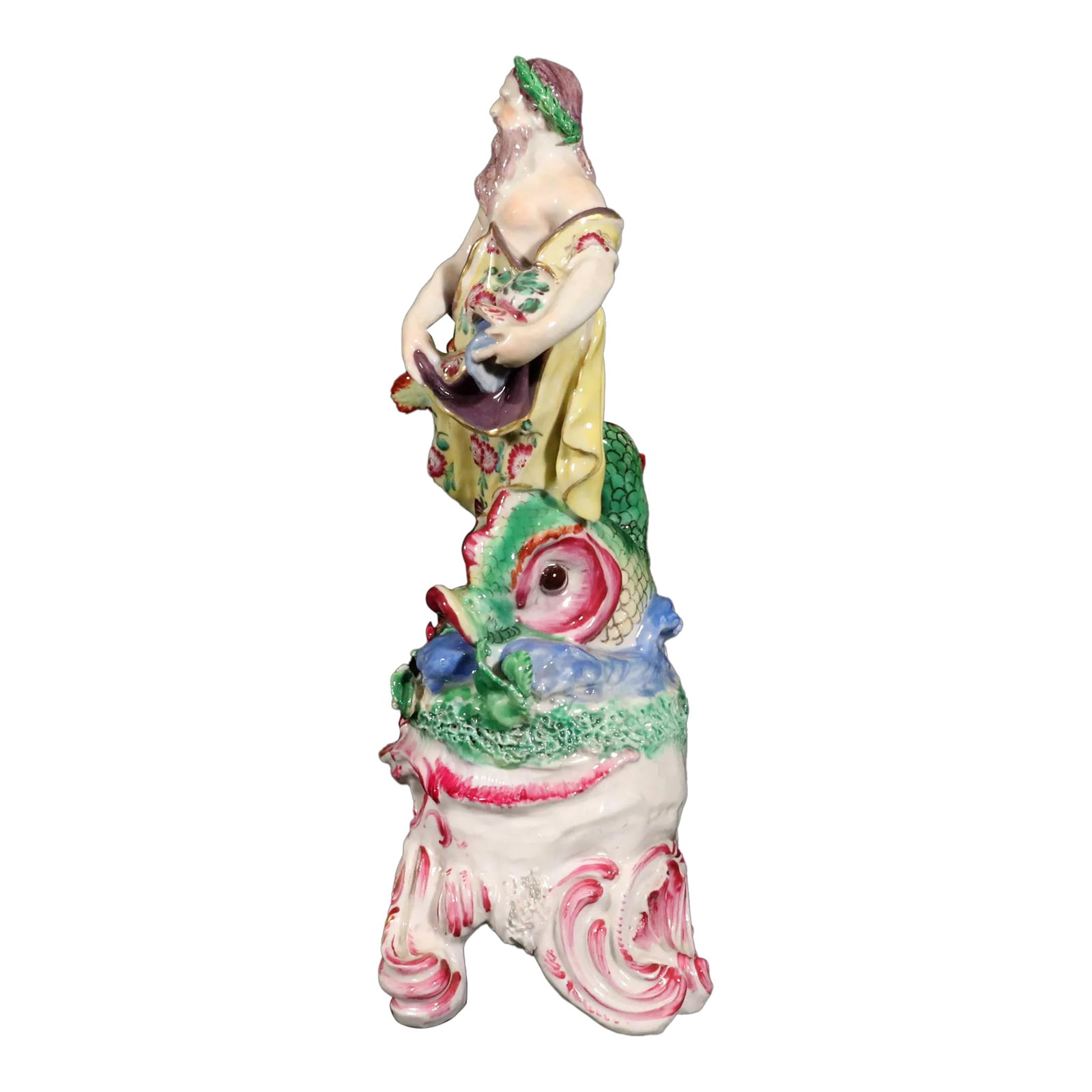 Porcelain Figure of Neptune on a Rococo Scroll Base, Edme Samson Et Cie, Paris (1 of 11)