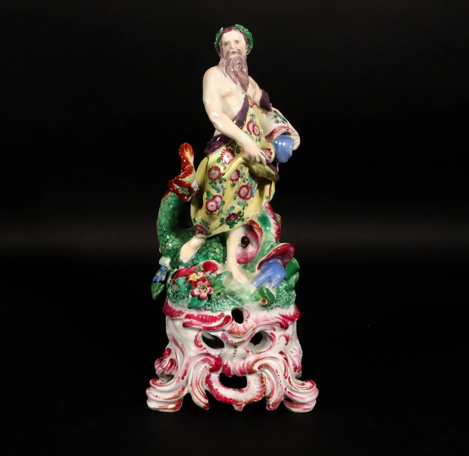 Porcelain Figure of Neptune on a Rococo Scroll Base, Edme Samson Et Cie, Paris - 4