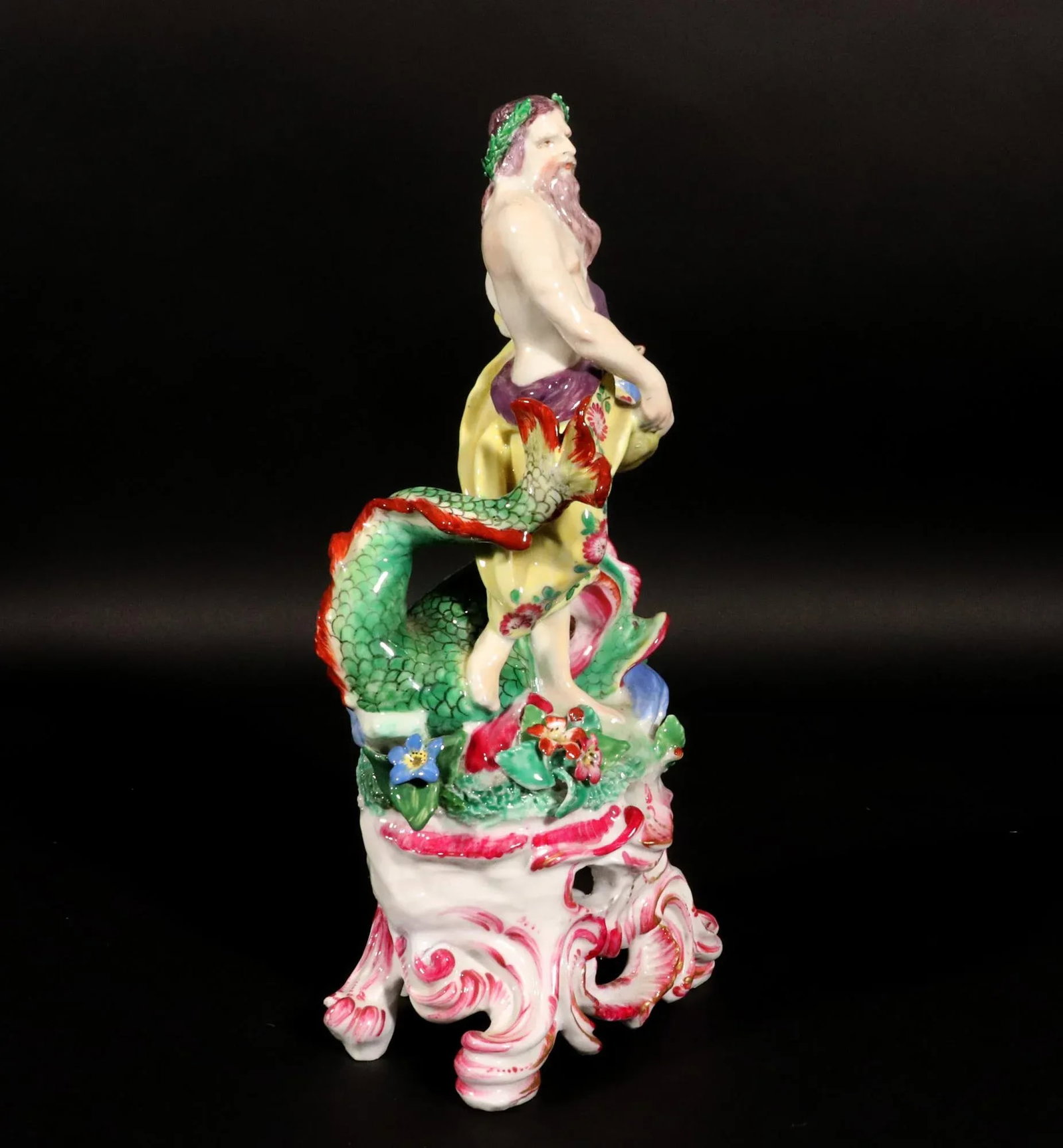 Porcelain Figure of Neptune on a Rococo Scroll Base, Edme Samson Et Cie, Paris - 5