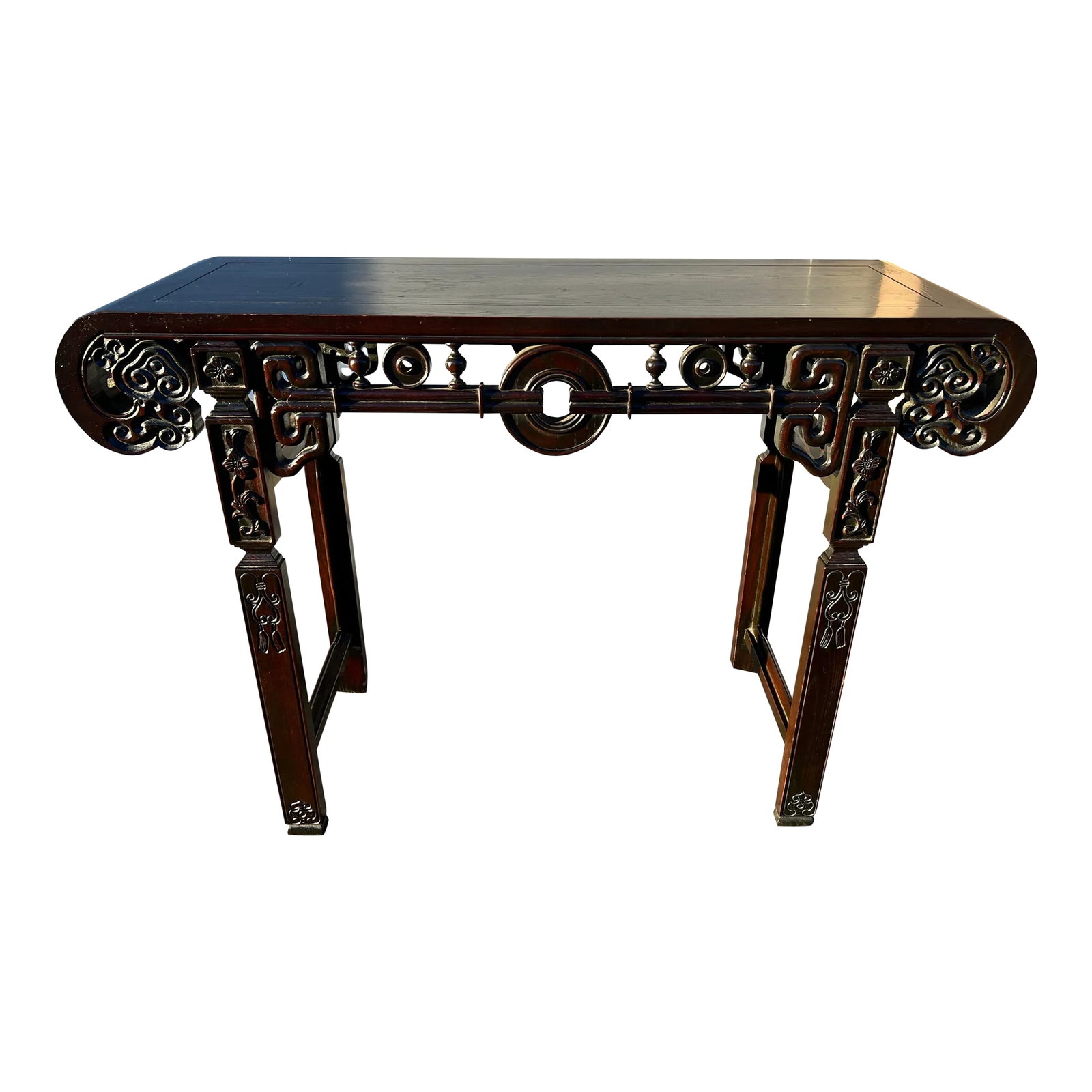 Vintage Ebony Finish Chinoiserie Style Console or Hall Table Circa 1970's (1 of 12)