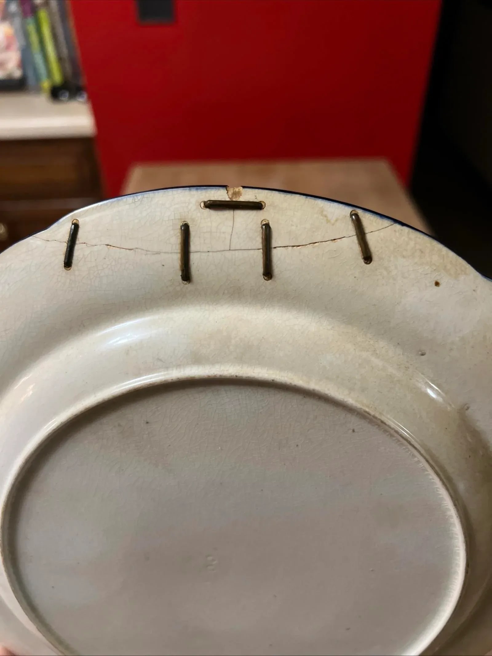 A Fine Pair of Antique Royal Crown Derby Plates, With Staple Repairs, Circa 1820's - 6