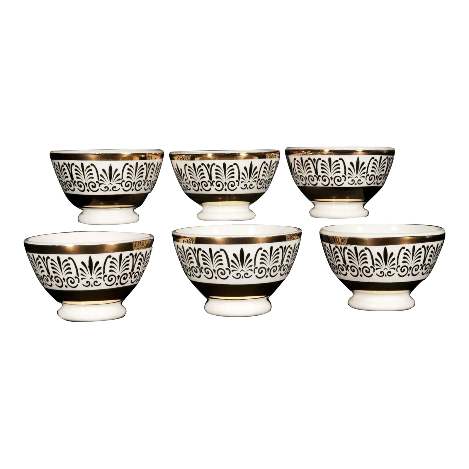 Golden Hour Grooves: Fornasetti's Anthemion Appetizer Bowls: Golden Hour Grooves: Fornasetti's Anthemion Appetizer Bowls Own a piece of mid-century Italian elegance with this rare and complete set of six ceramic appetizer bowls by the celebrated artist Piero