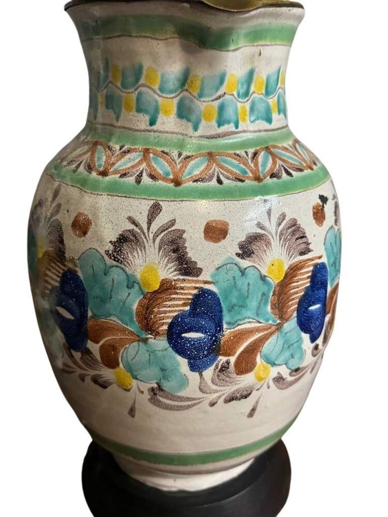 Vintage 1960s Colorful Mexican Pitcher Table Lamps - Set of 2 - 11