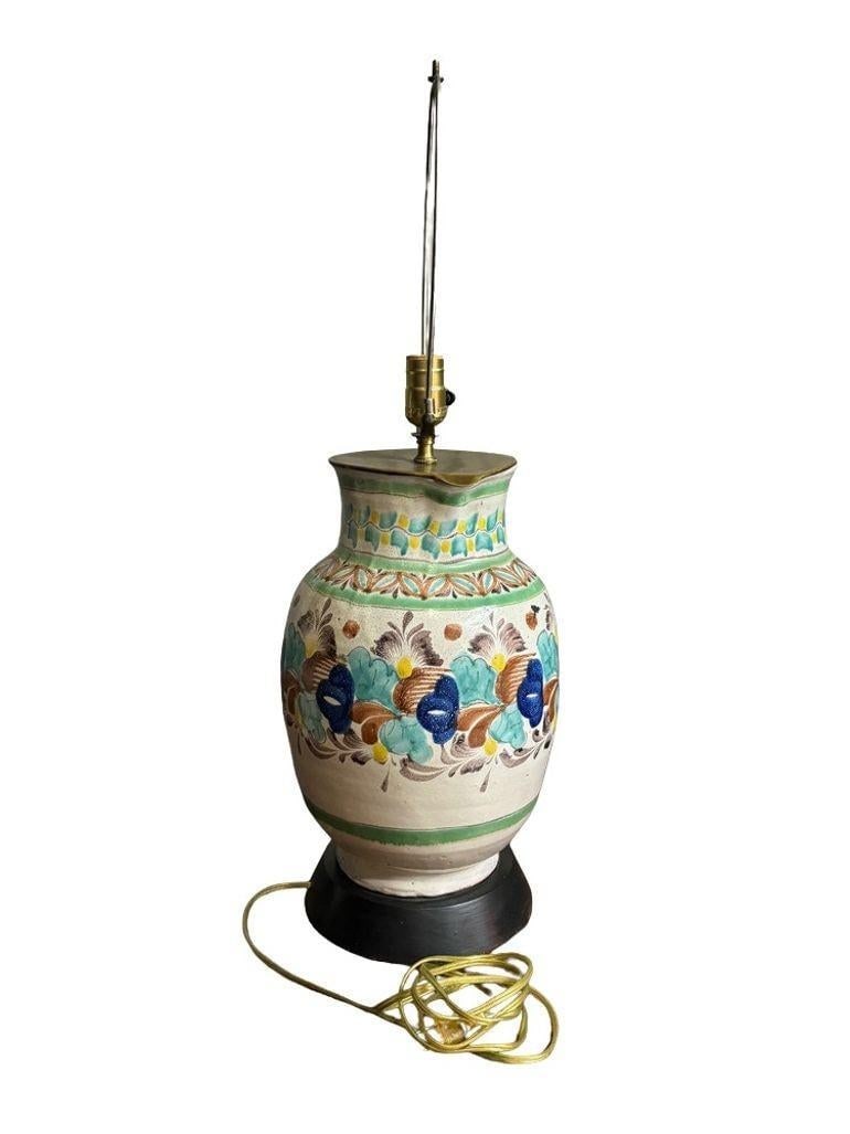 Vintage 1960s Colorful Mexican Pitcher Table Lamps - Set of 2 - 6
