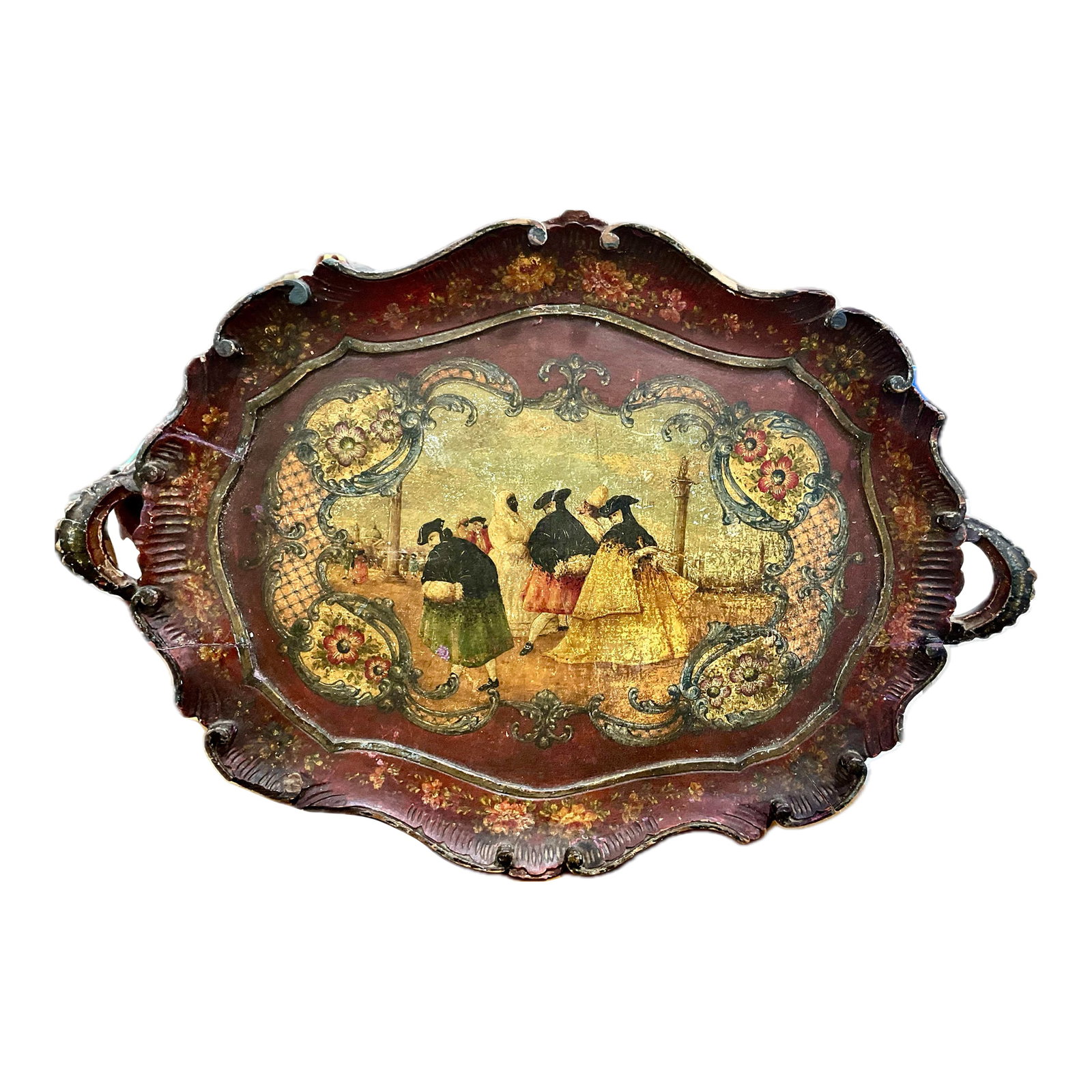 19th Century Venetian Lacquered Tray (1 of 5)