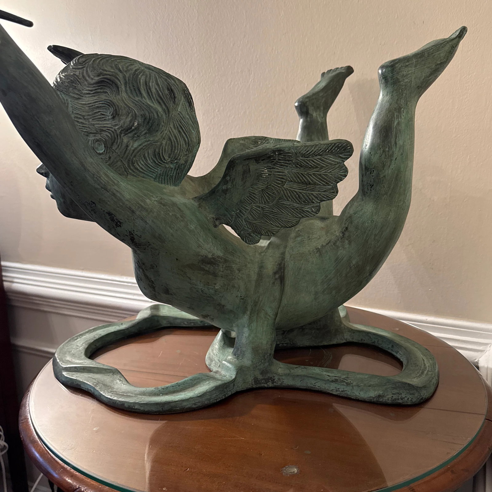 Vintage French Style Bronze Cherub Sculpture ~ Signed Mk - 8