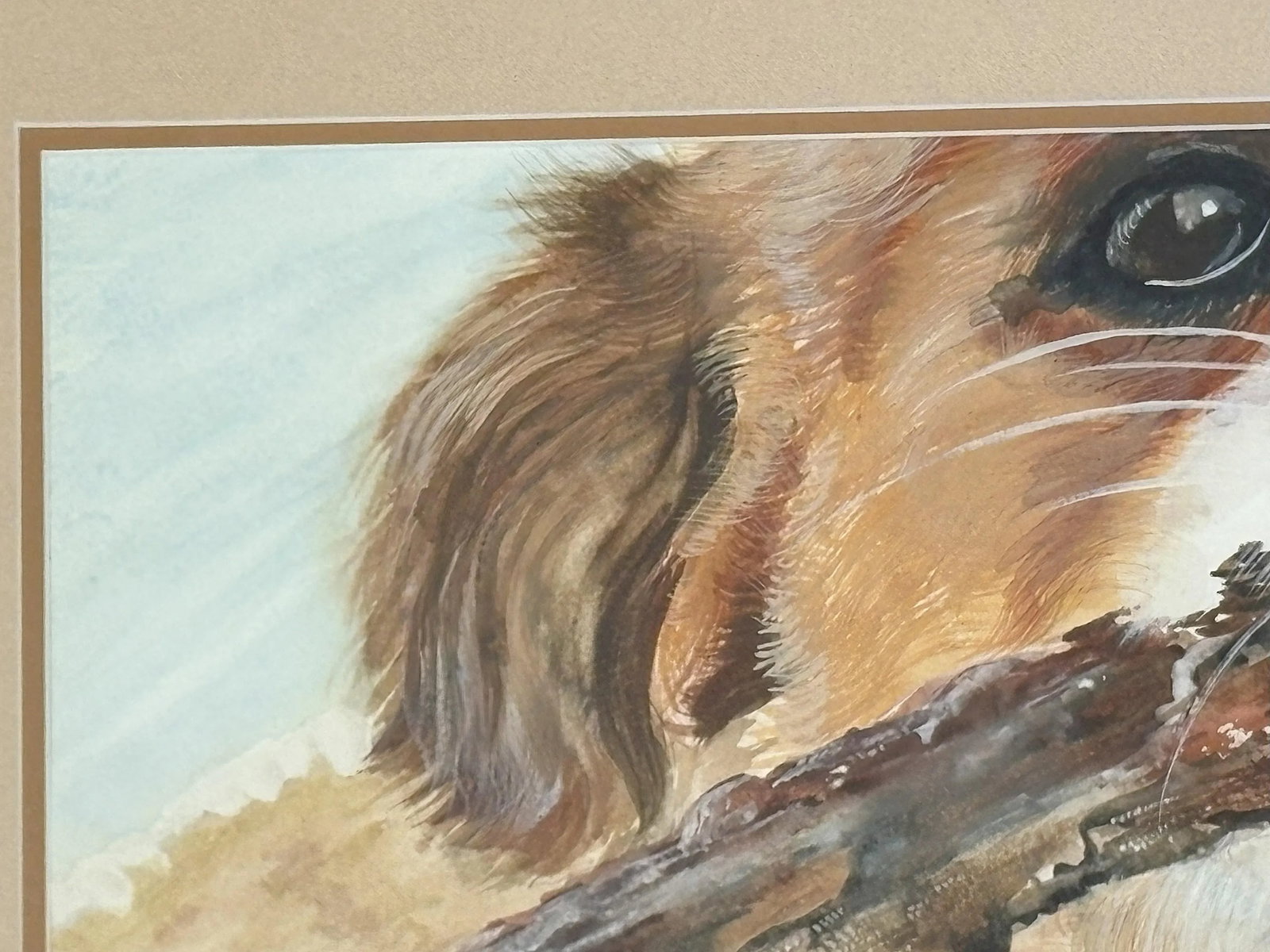 Framed Signed Original Watercolor Portrait of a Playful Terrier at the Beach by Capt Wick Reed - 5