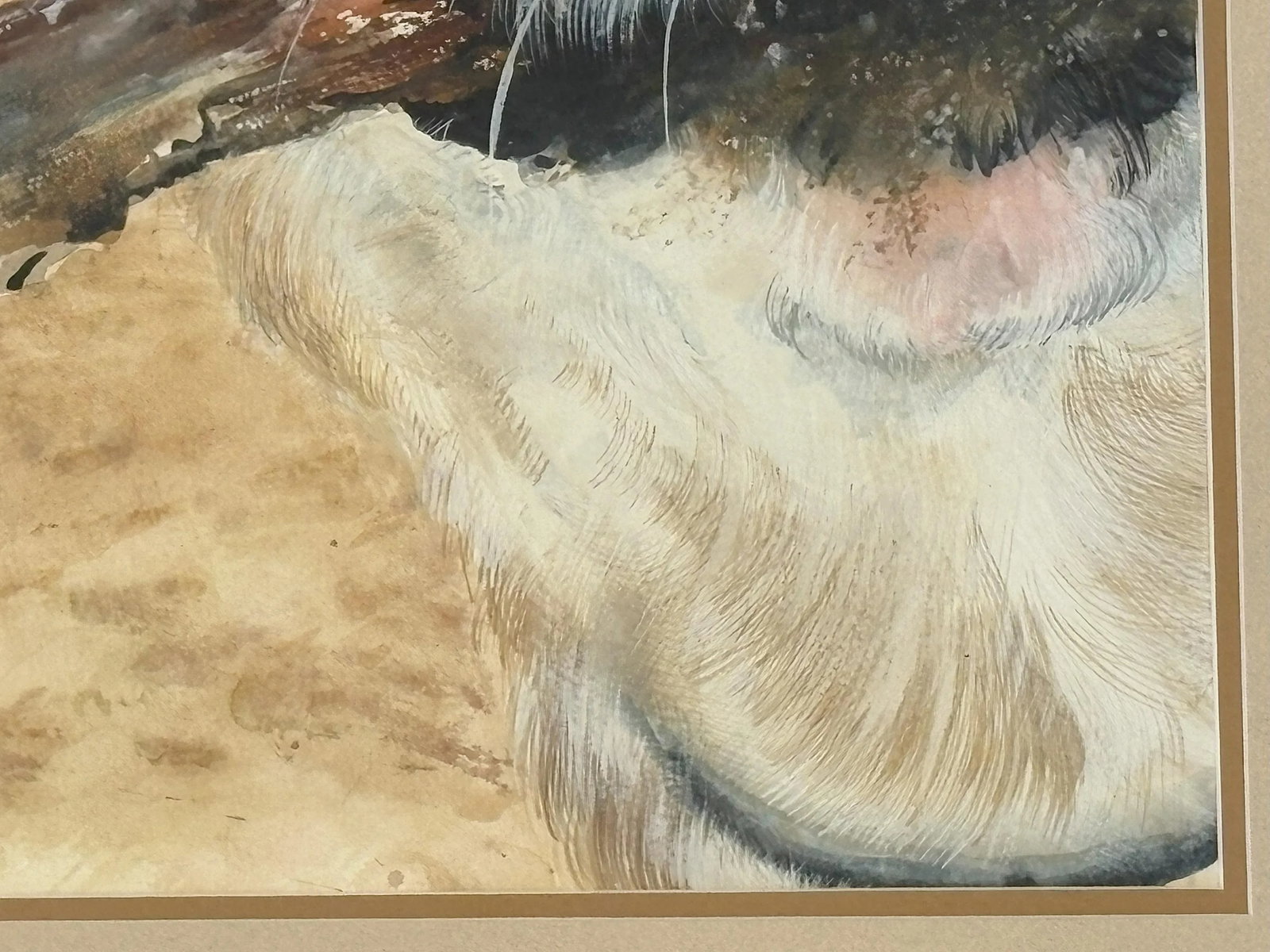 Framed Signed Original Watercolor Portrait of a Playful Terrier at the Beach by Capt Wick Reed - 6