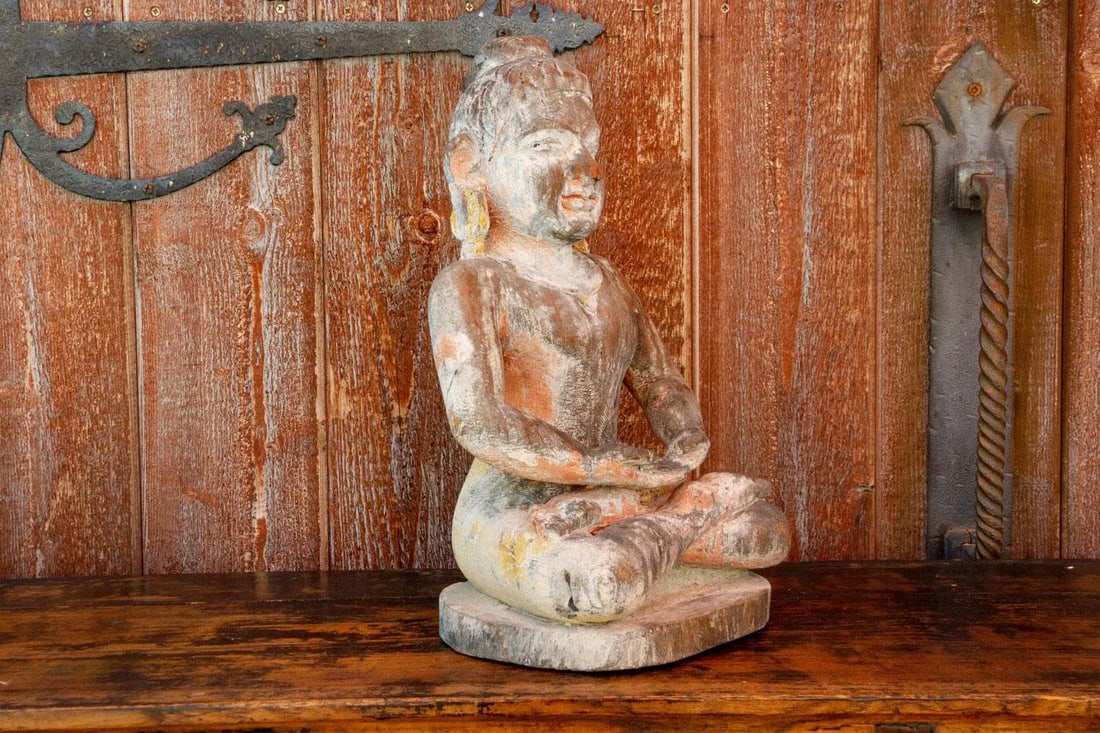 Hill Tribe Antique Padmasana Buddha - 4