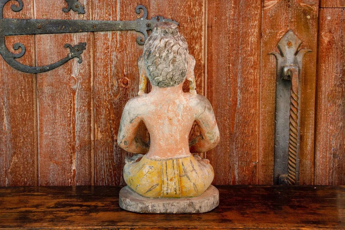 Hill Tribe Antique Padmasana Buddha - 6