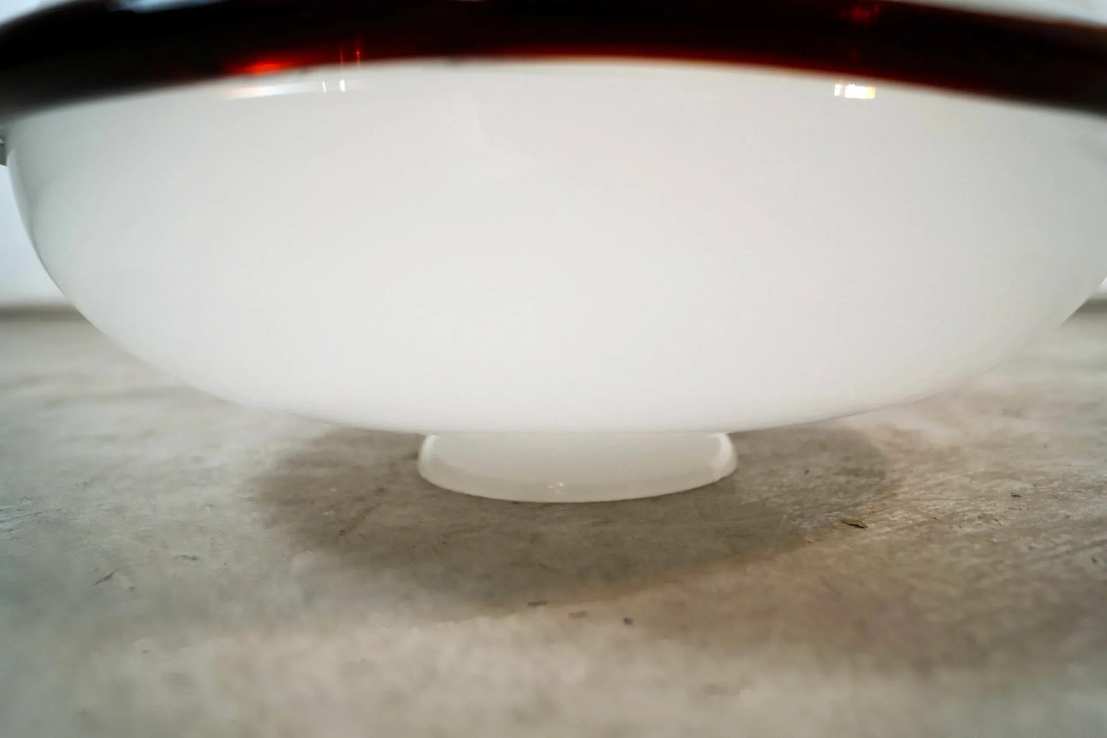 1980's Hollywood Regency White & Murano Glass Ceiling Light Fixture Shade - 11