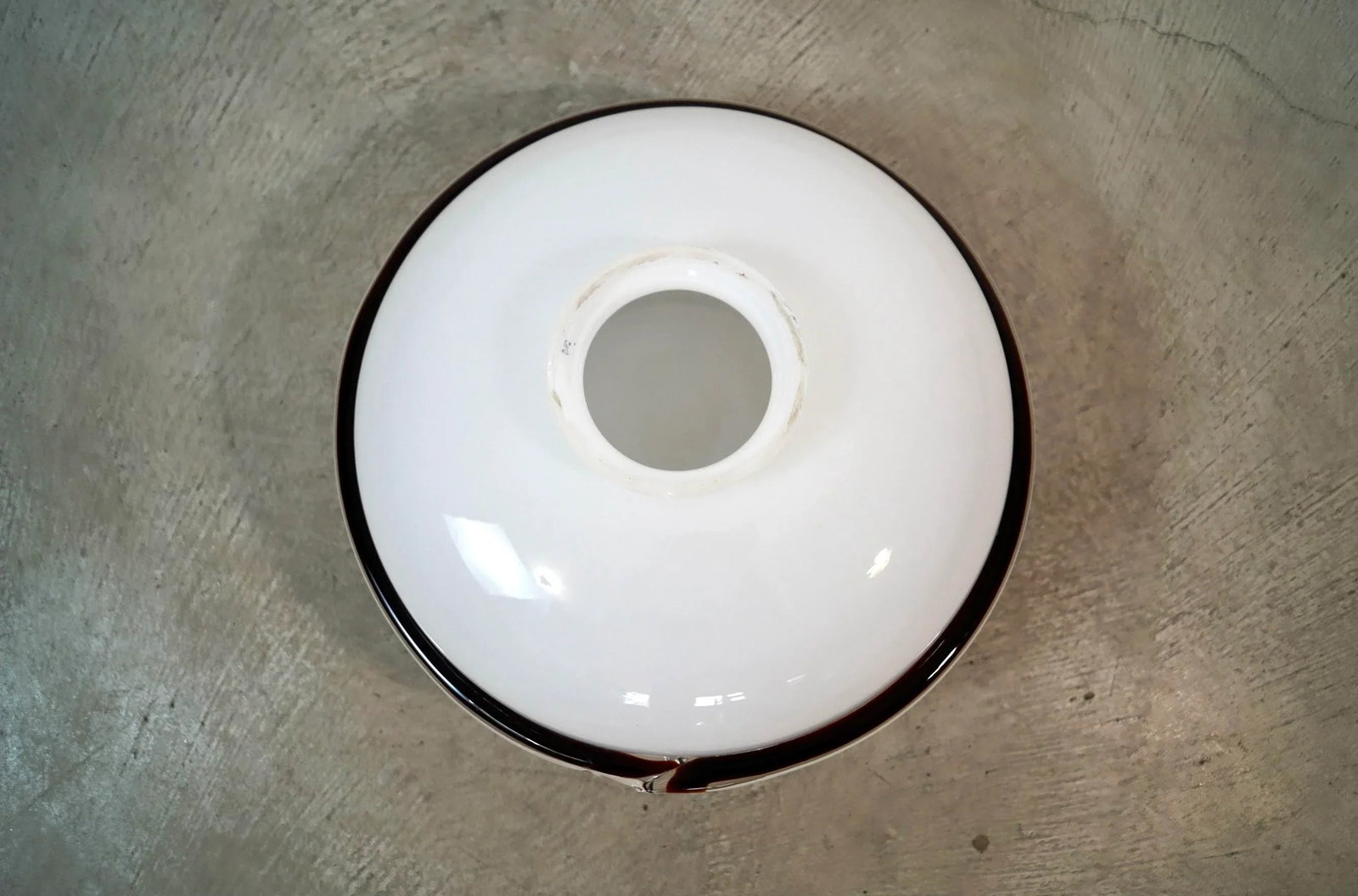 1980's Hollywood Regency White & Murano Glass Ceiling Light Fixture Shade - 12