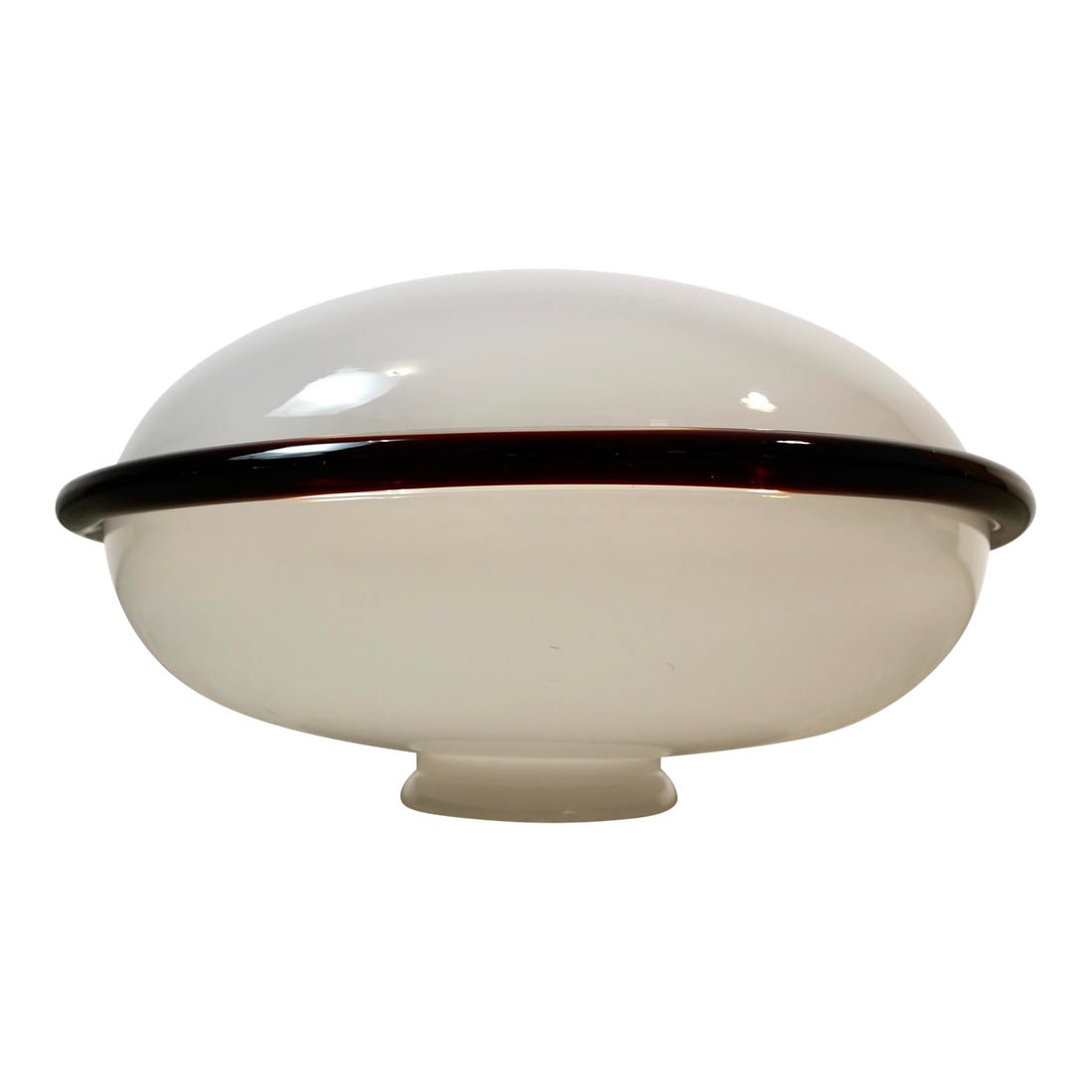 1980's Hollywood Regency White & Murano Glass Ceiling Light Fixture Shade (1 of 12)