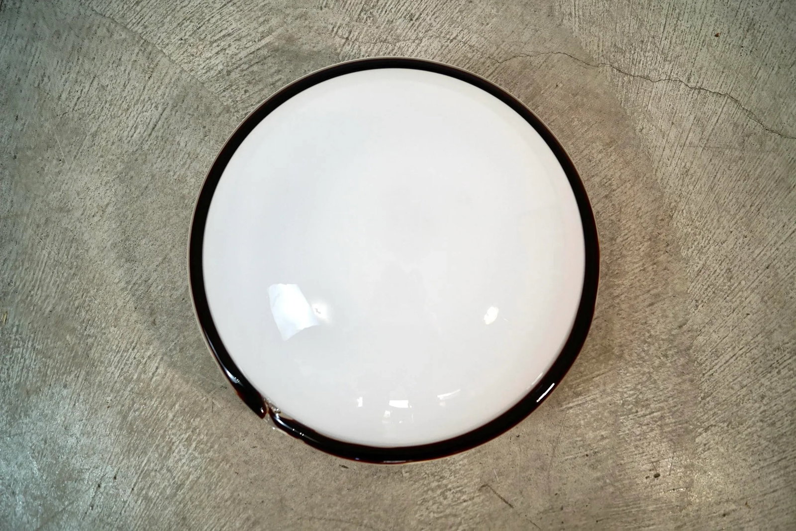 1980's Hollywood Regency White & Murano Glass Ceiling Light Fixture Shade - 6