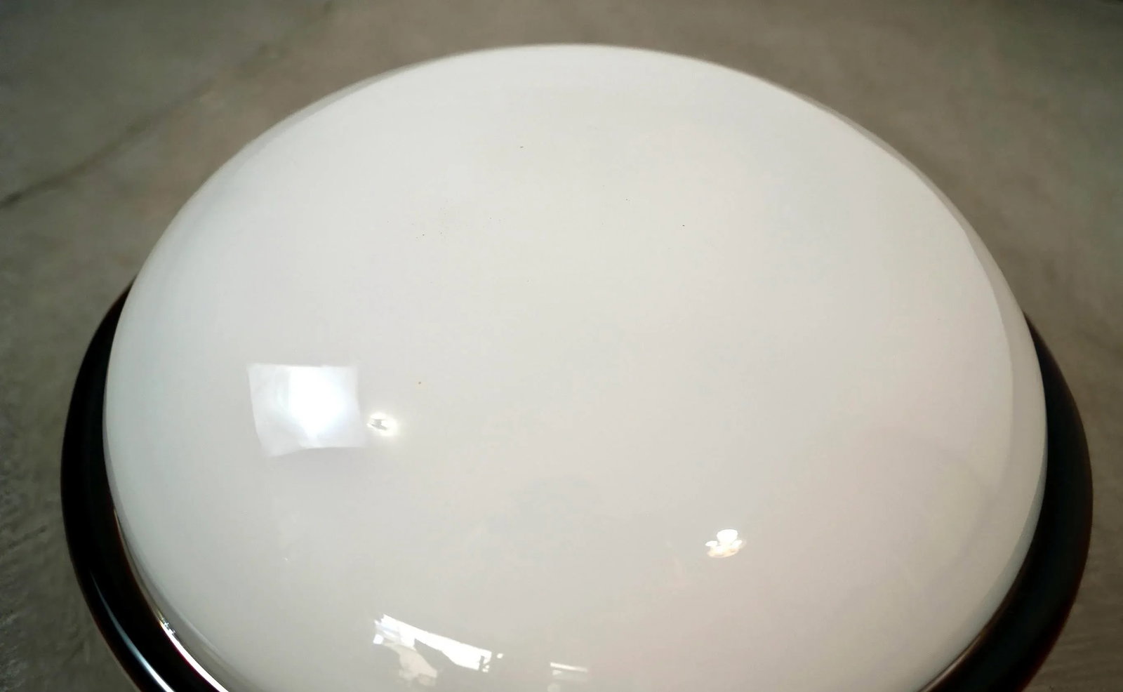 1980's Hollywood Regency White & Murano Glass Ceiling Light Fixture Shade - 7