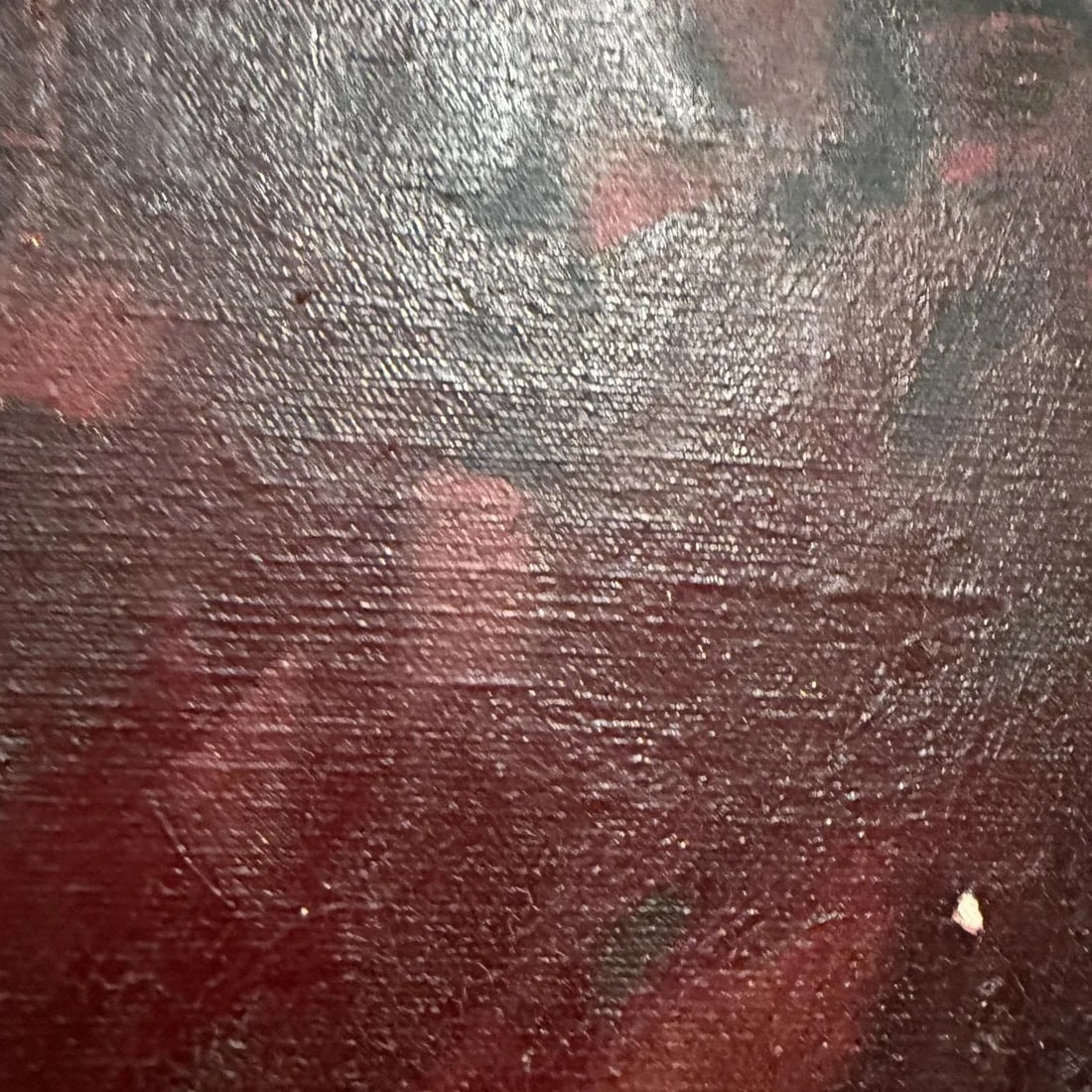 1960s Art Modernist Original Abstract Oil Painting Red - 7