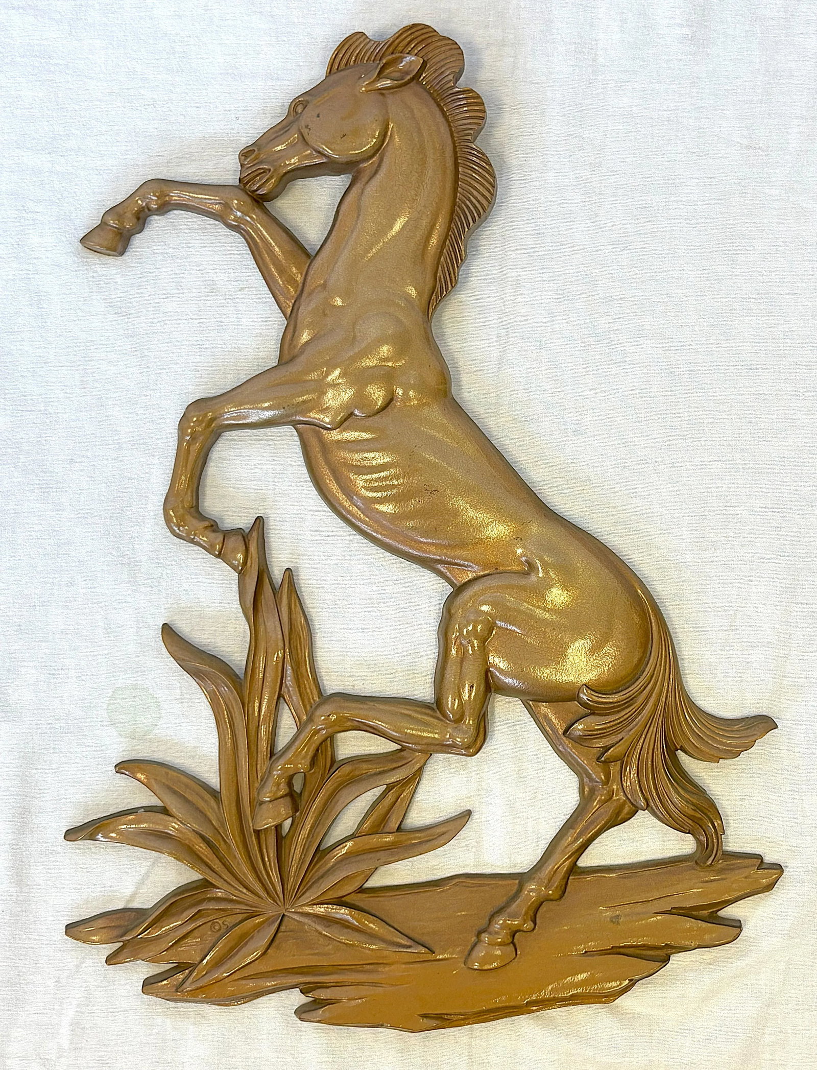 Vintage MCM Syroco Wood Rodeo Horses- A Pair - 3