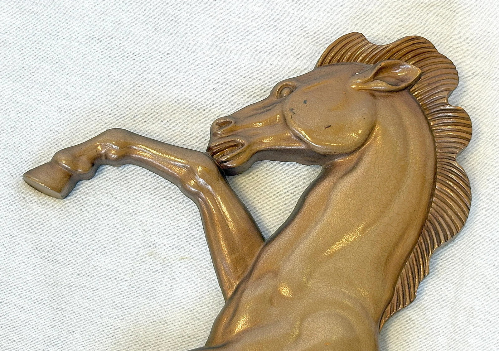Vintage MCM Syroco Wood Rodeo Horses- A Pair - 6