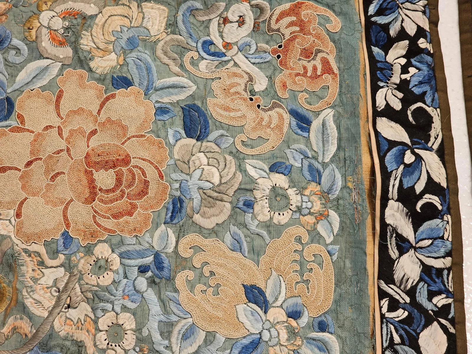 19th Century Chinese Silk Embroidery Panels- Set of 2 - 10