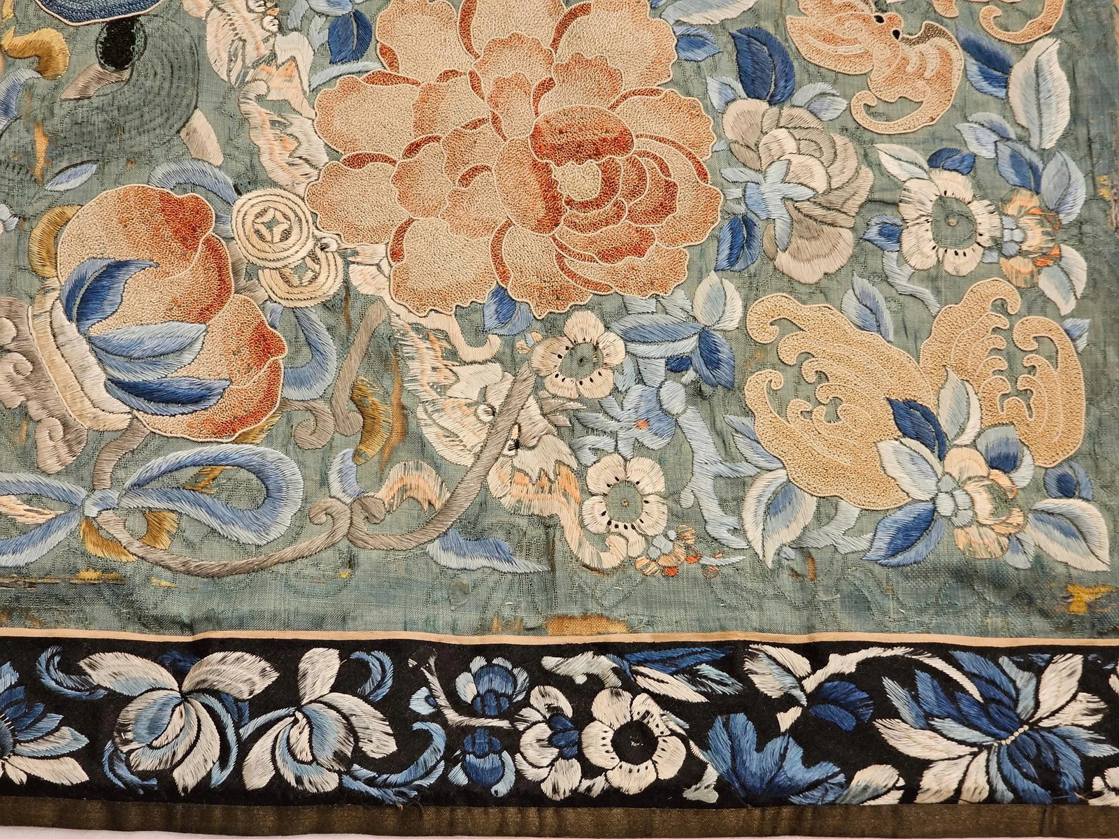 19th Century Chinese Silk Embroidery Panels- Set of 2 - 11