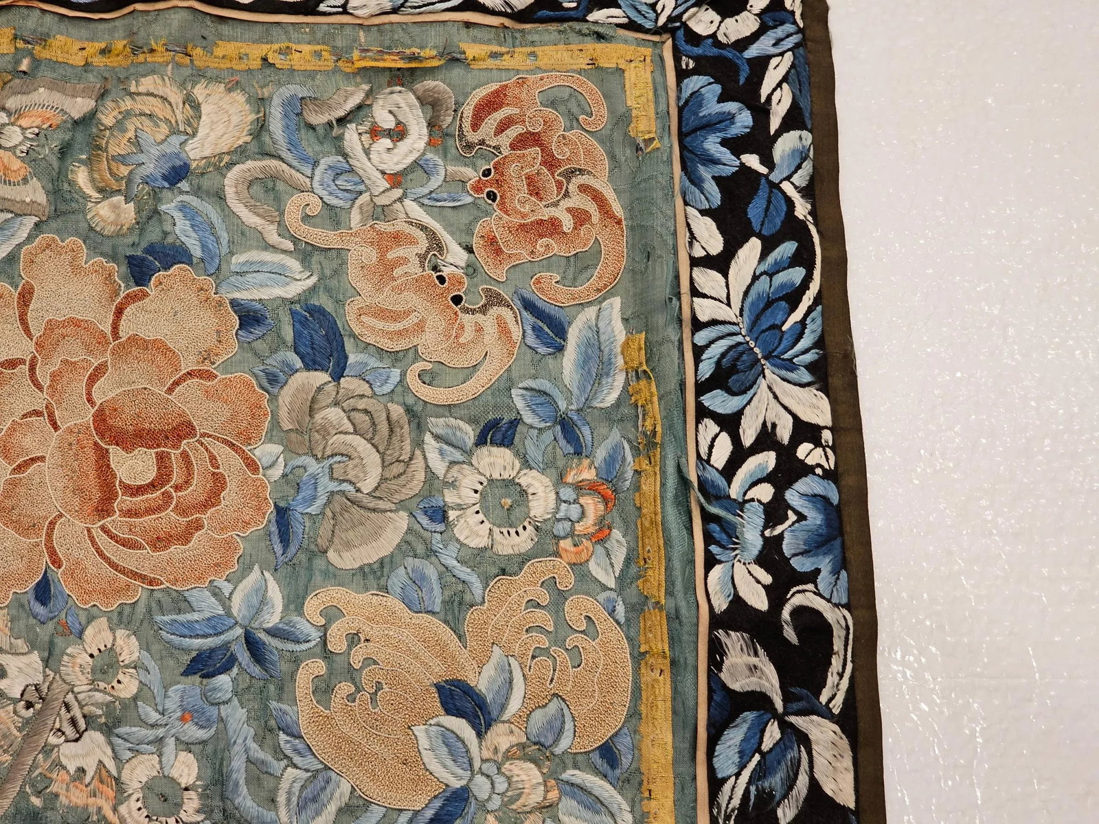 19th Century Chinese Silk Embroidery Panels- Set of 2 - 4