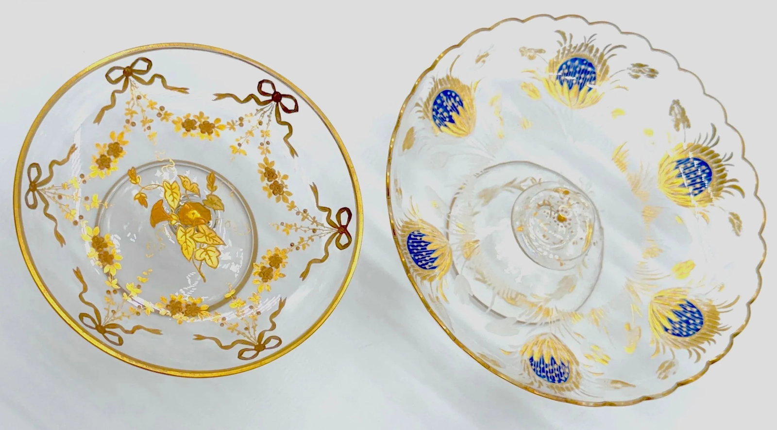 Collection of French Gilt Enameled Crystal Table Articles, Style of Baccarat - 8
