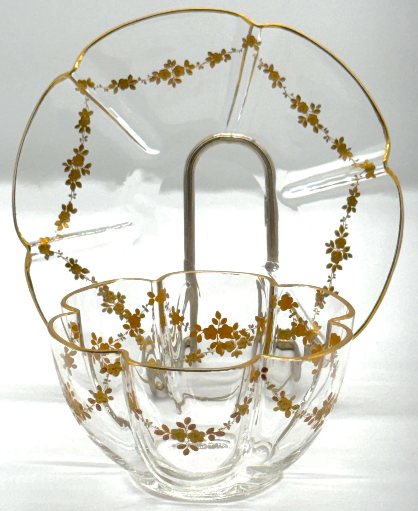 Collection of French Gilt Enameled Crystal Table Articles, Style of Baccarat - 9