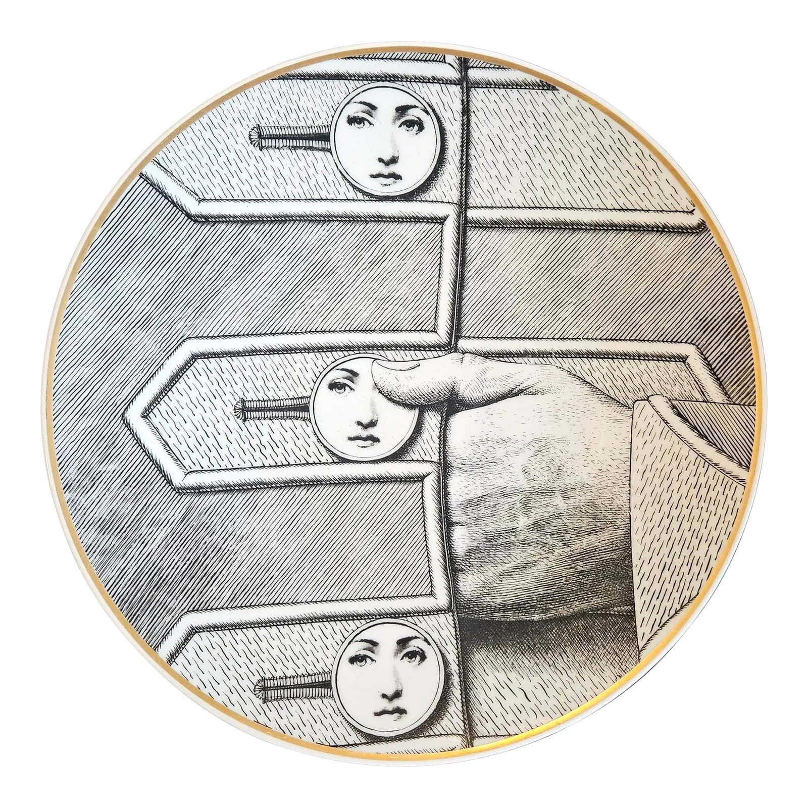 Rosenthal Piero Fornasetti Porcelain Plate, Themes and Variations, Buttons, Motiv 13 (1 of 5)