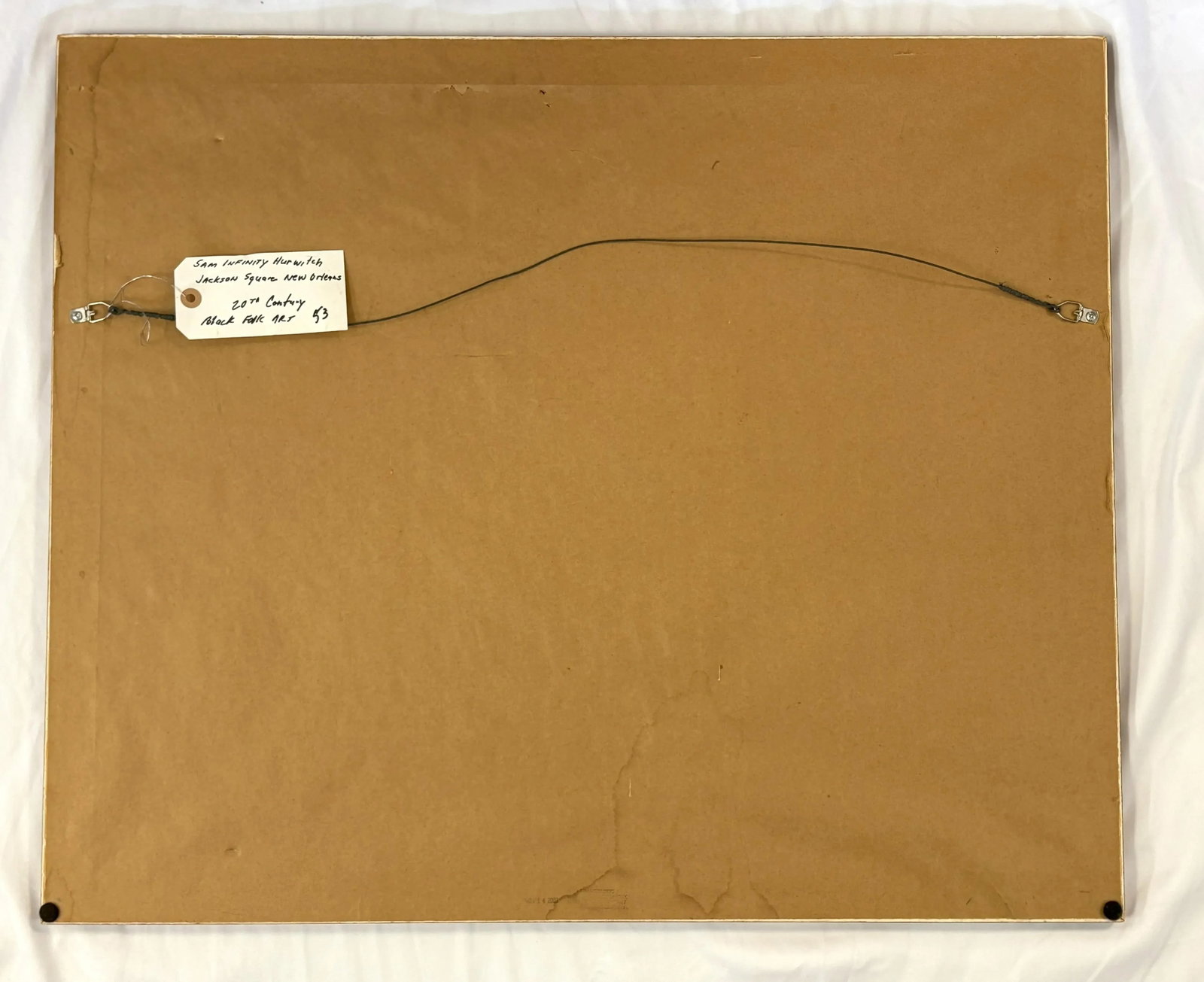 Original Signed Folk Art Watercolor by Sam 'Infiniti' Hurwitch (New Orleans, 1949-Present) Titled 'O - 11
