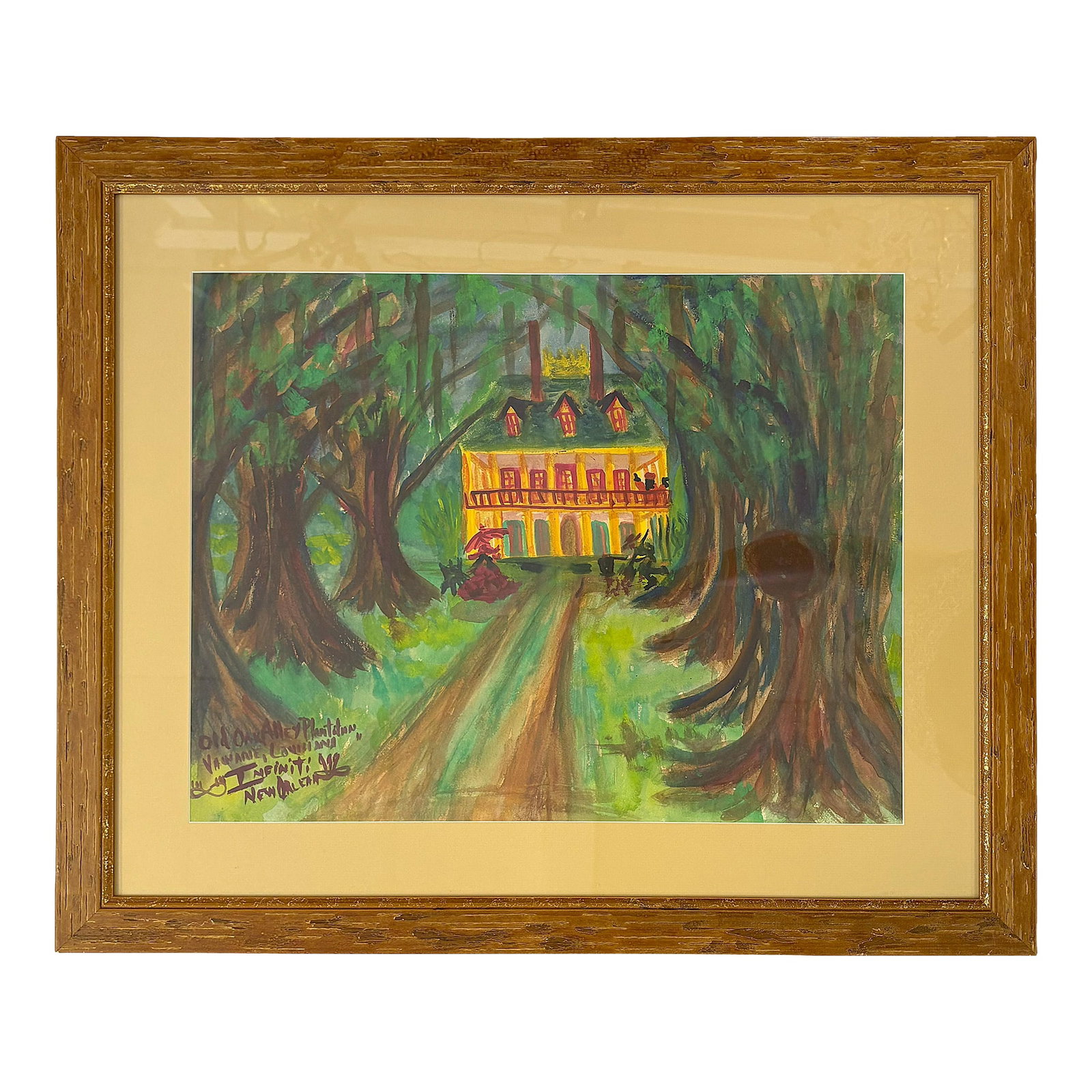 Original Signed Folk Art Watercolor by Sam 'Infiniti' Hurwitch (New Orleans, 1949-Present) Titled 'O (1 of 12)