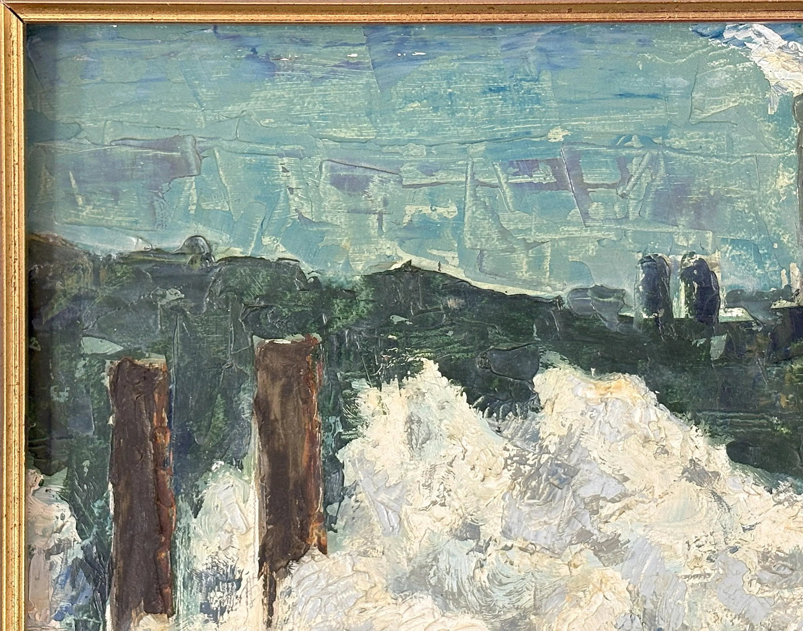 Original Signed Industrial Cityscape Painting on Board C1976 - 5