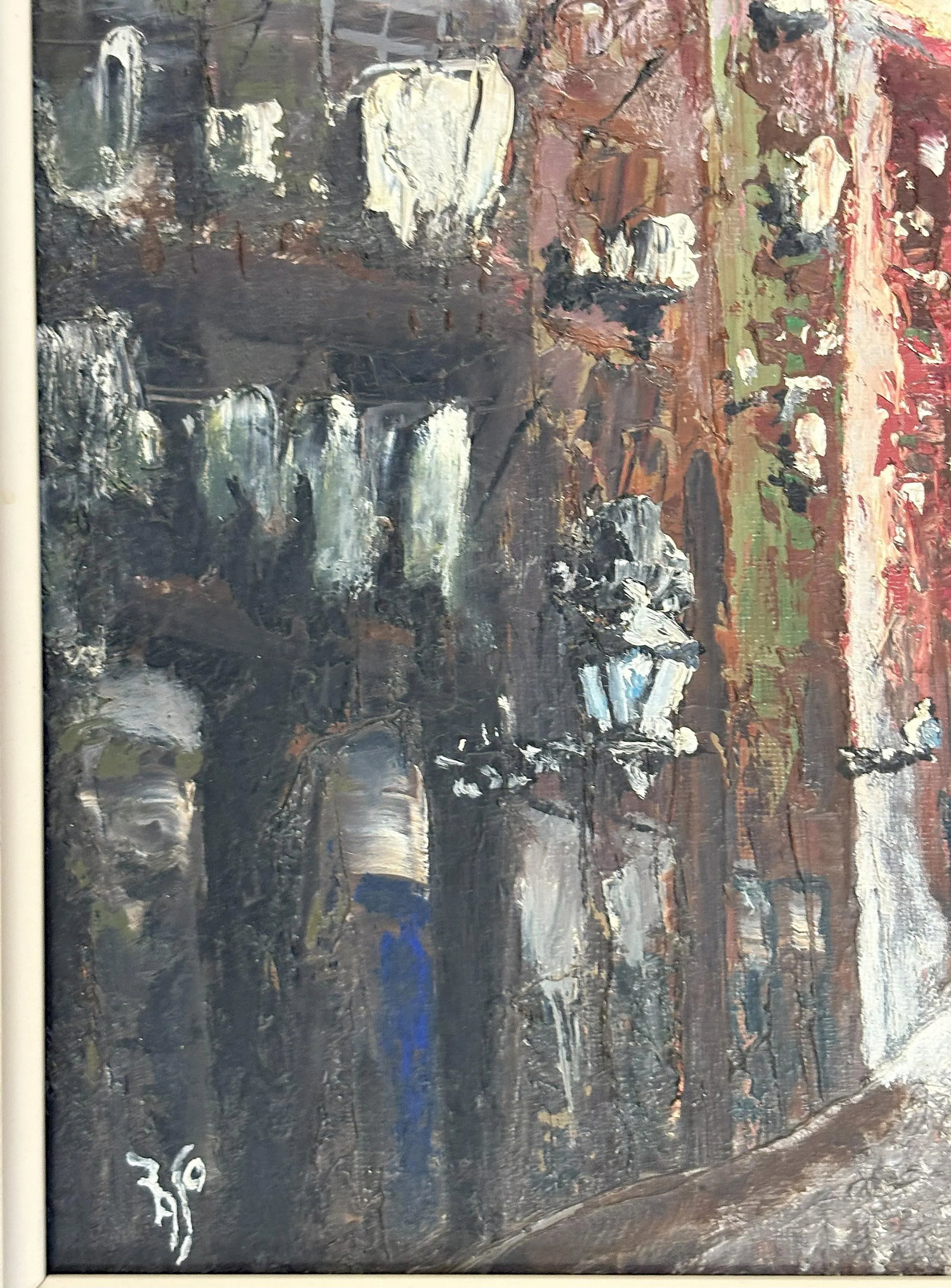 Original Framed and Signed Painting on Canvas of Alfama, Portugal C1968 - 7