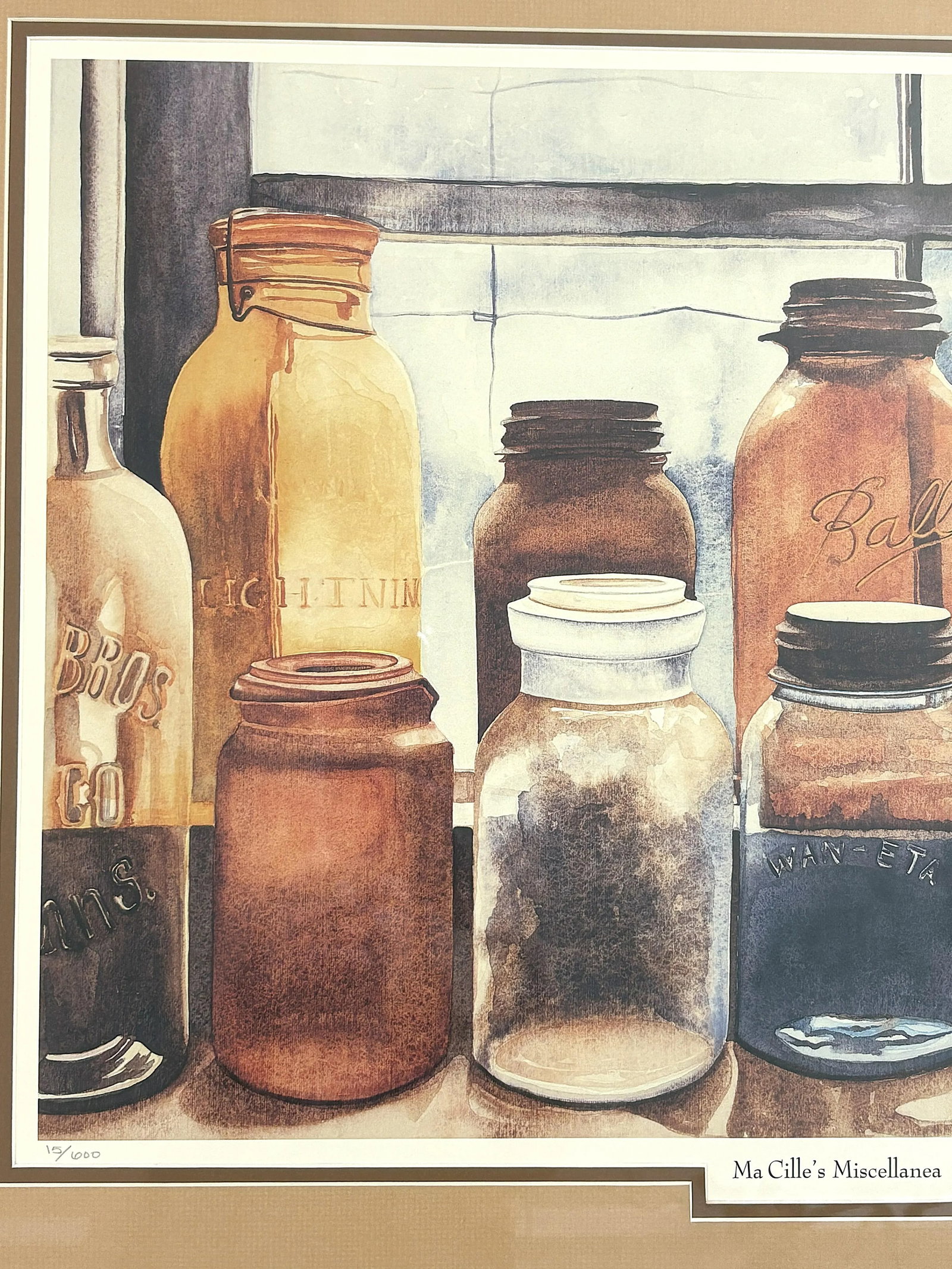 Signed & Numbered Print of Susan Fair's 'Mason Jars' Watercolor Painting for Ma Cille's Miscellanea - 4