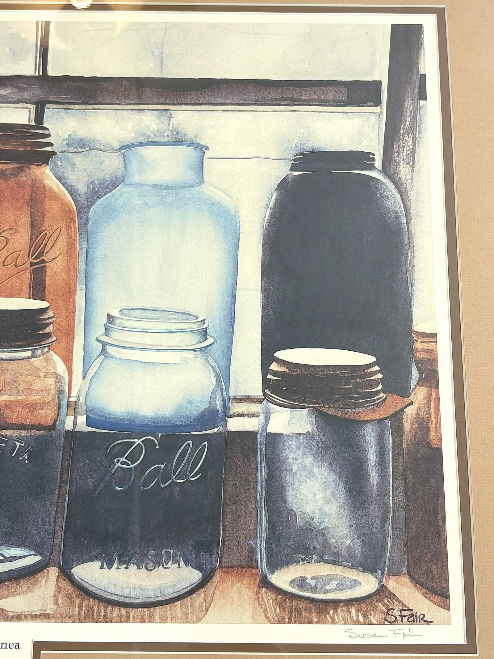 Signed & Numbered Print of Susan Fair's 'Mason Jars' Watercolor Painting for Ma Cille's Miscellanea - 6