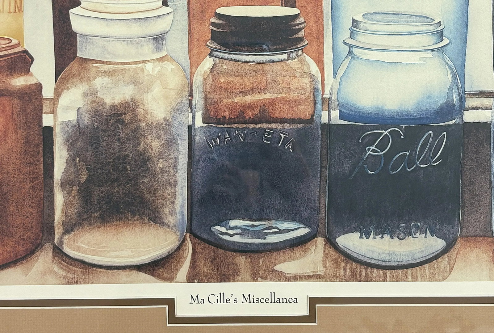 Signed & Numbered Print of Susan Fair's 'Mason Jars' Watercolor Painting for Ma Cille's Miscellanea - 7
