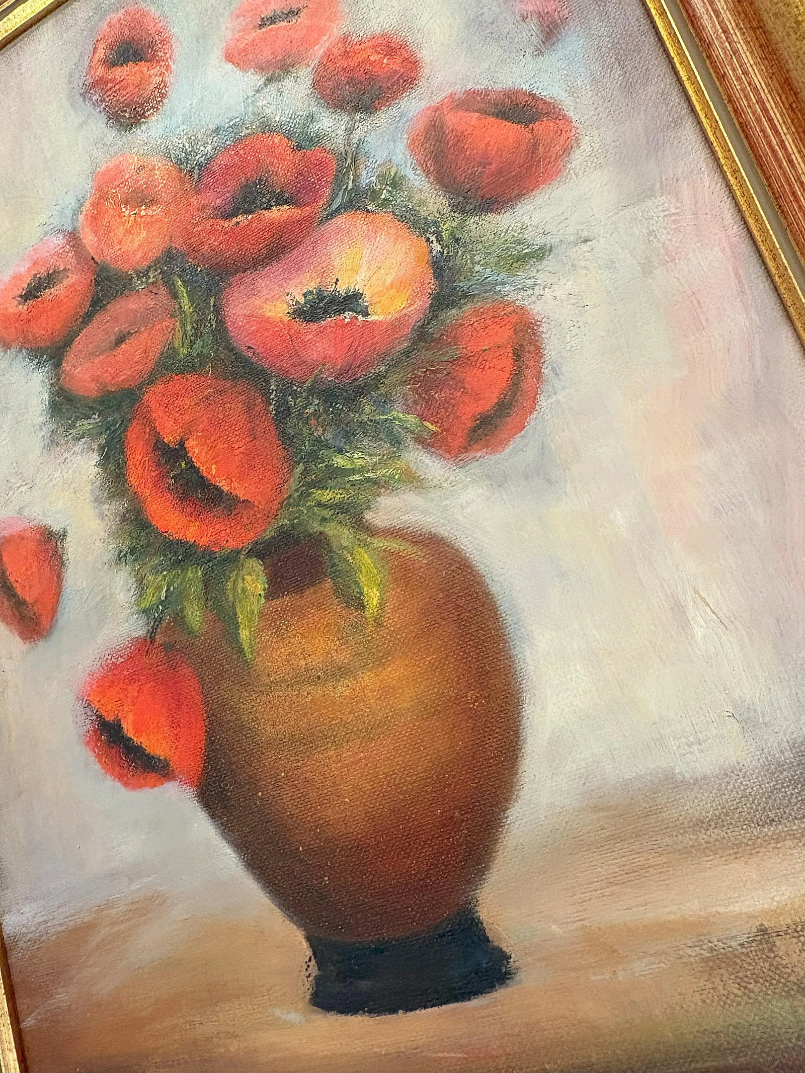 Original Framed Still Life Painting on Board 'Pretty Poppies' - 11