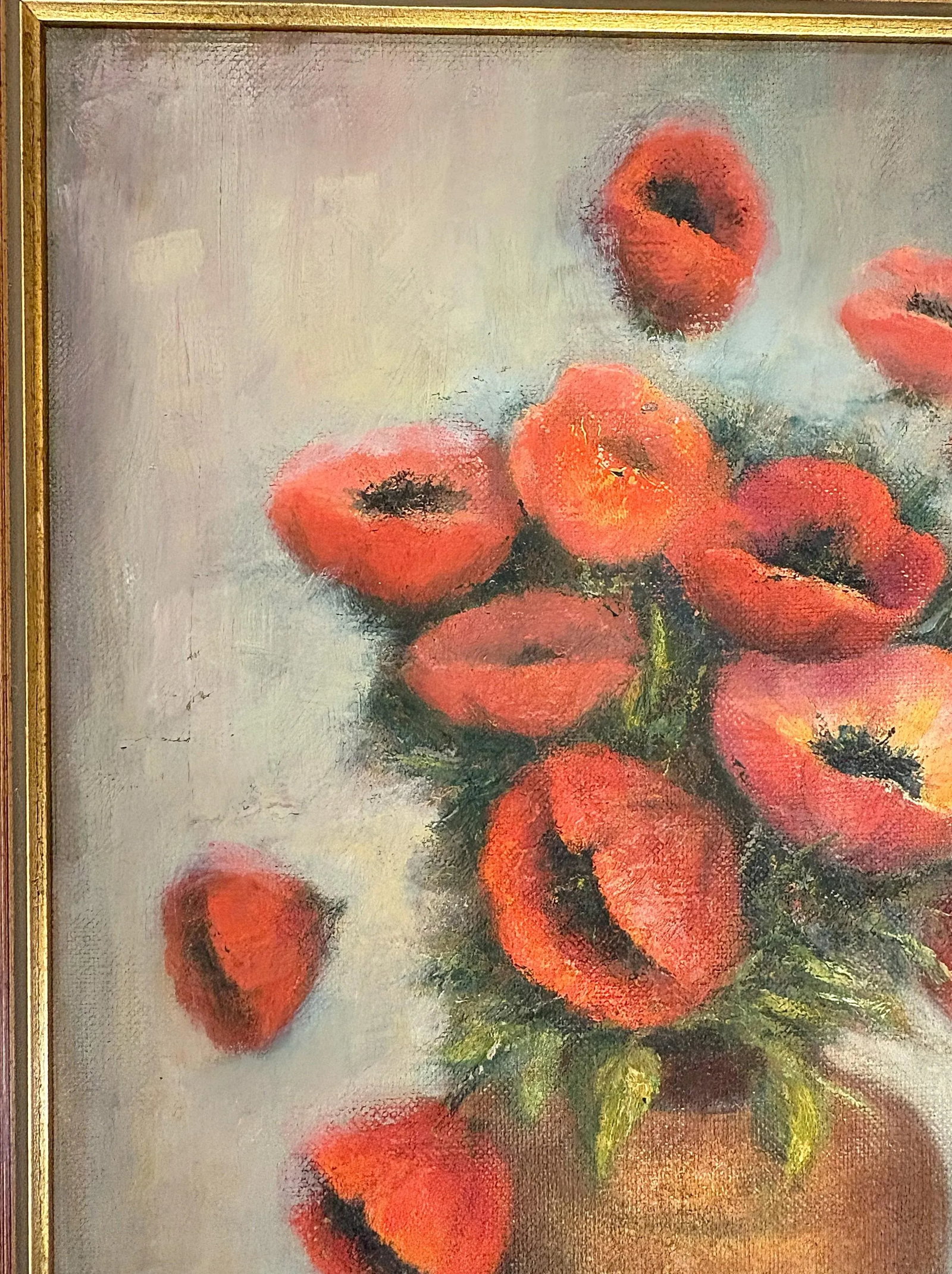 Original Framed Still Life Painting on Board 'Pretty Poppies' - 3