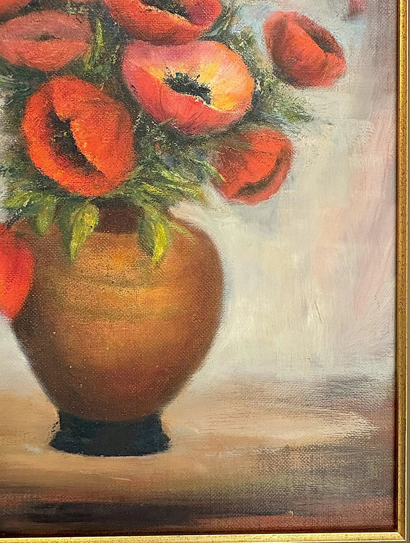Original Framed Still Life Painting on Board 'Pretty Poppies' - 6