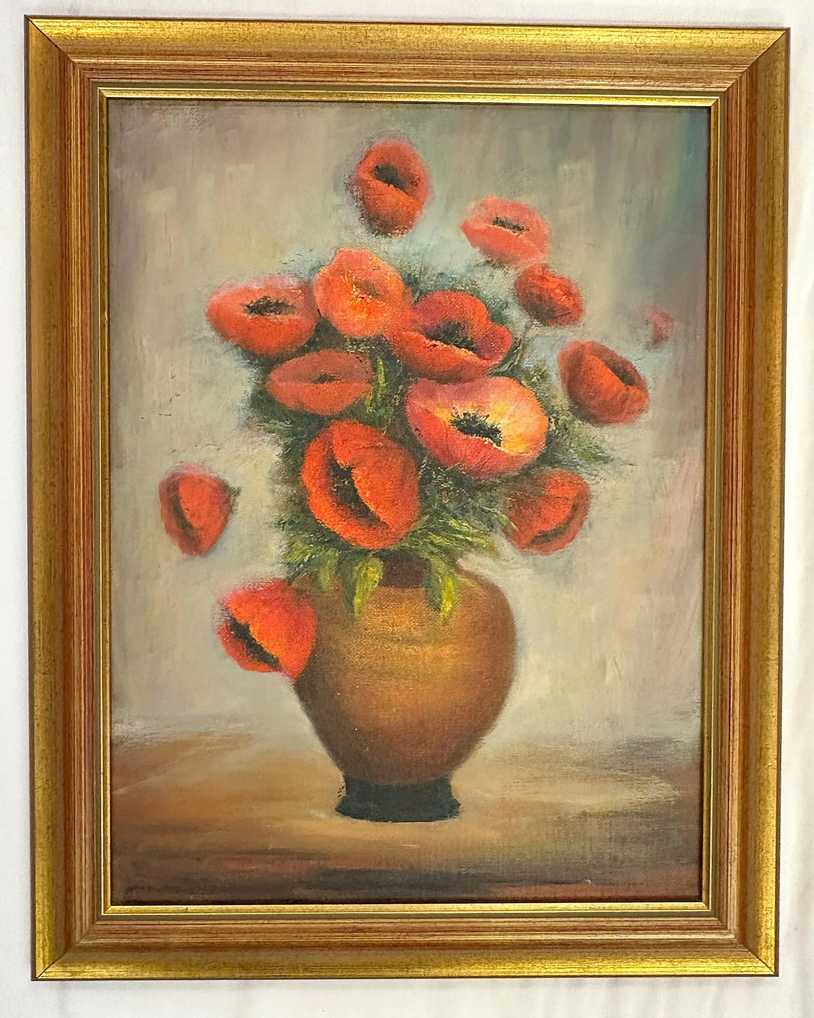 Original Framed Still Life Painting on Board 'Pretty Poppies' - 7