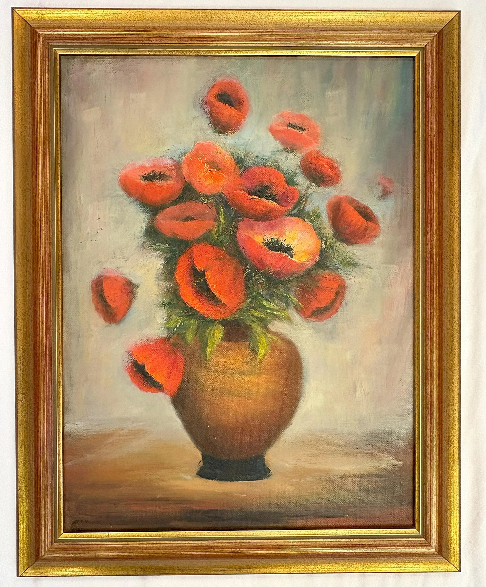 Original Framed Still Life Painting on Board 'Pretty Poppies' - 9