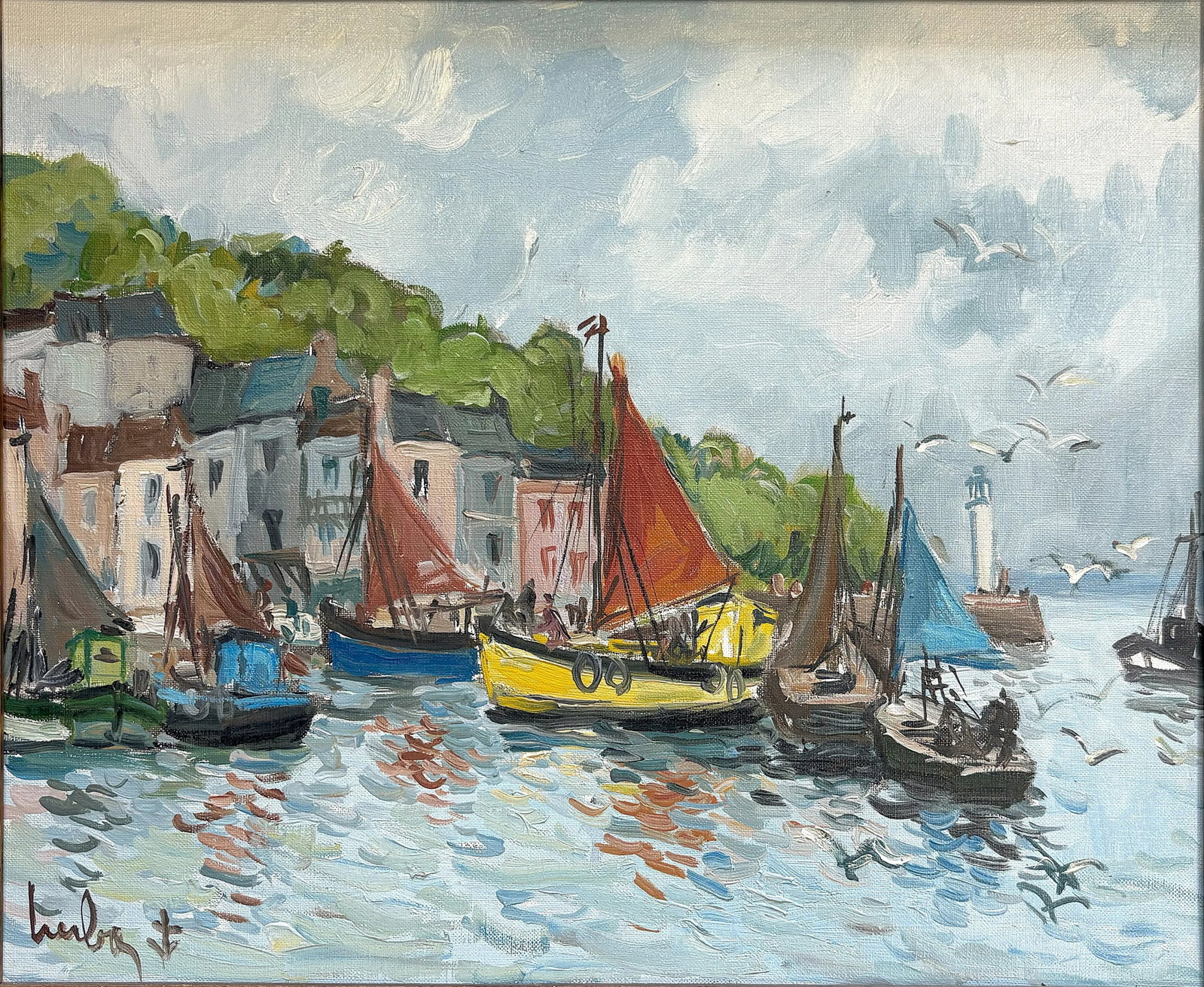 Original Signed & Framed Oil Painting on Canvas by 'Fernand Herbo' (France, 1904-1995) - 4
