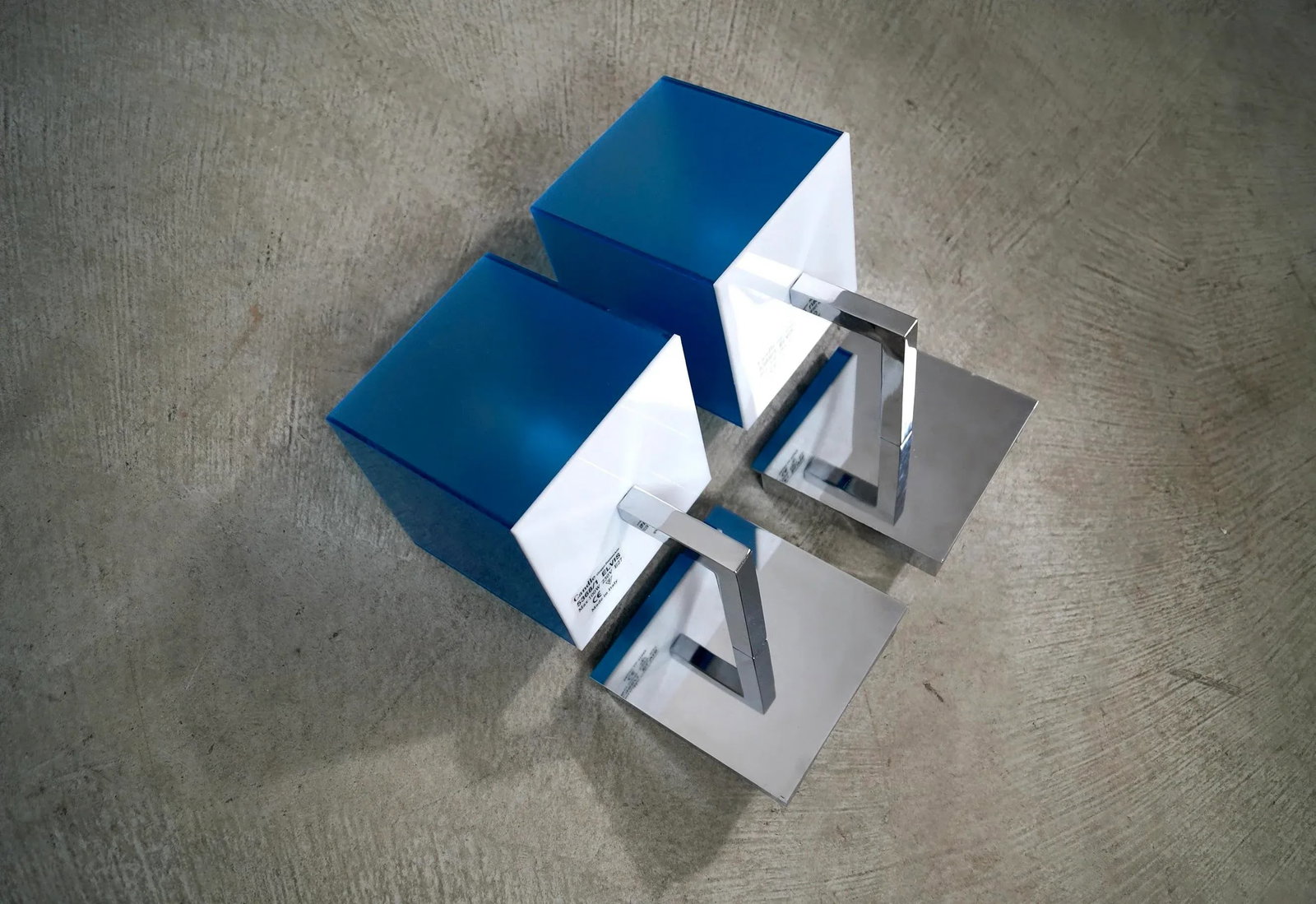 1990's Postmodern Italian Fontana Arte Chrome & Lucite Sconces - A Pair - 5