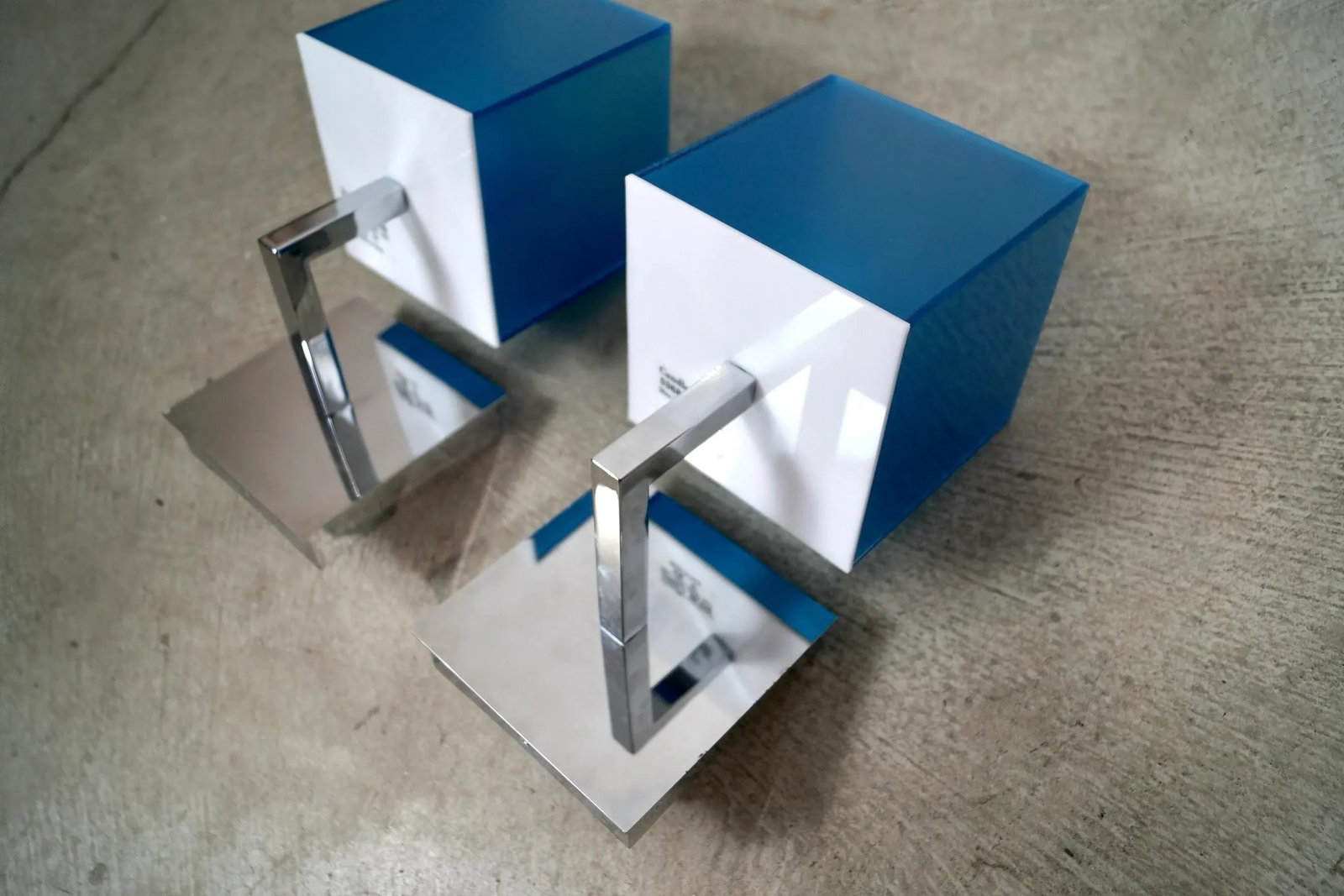 1990's Postmodern Italian Fontana Arte Chrome & Lucite Sconces - A Pair - 7
