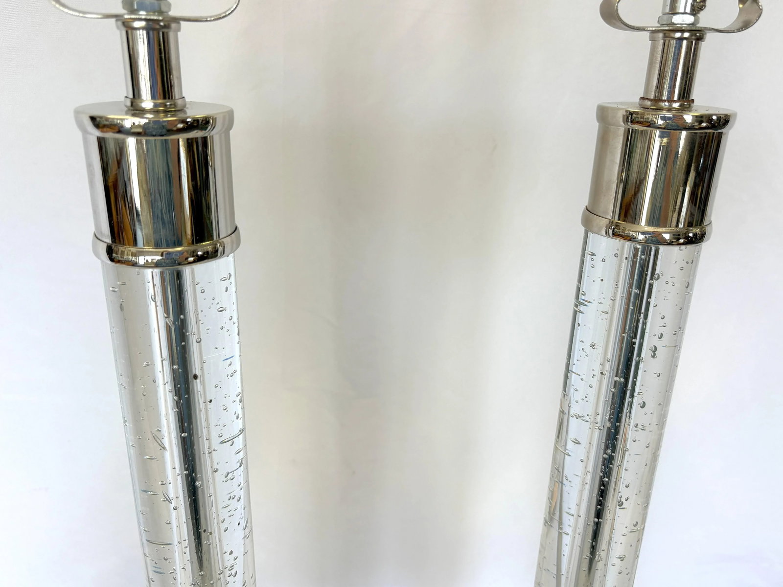 Crystal and Chrome 3-Way Led Column Lamps- A Pair - 9
