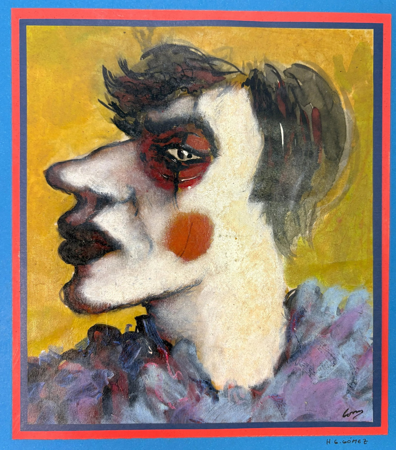 Original Signed Mixed Media Painting by Hector Gustavo Gomez (Mexico, 1954-Present) Circa 1979 - 4