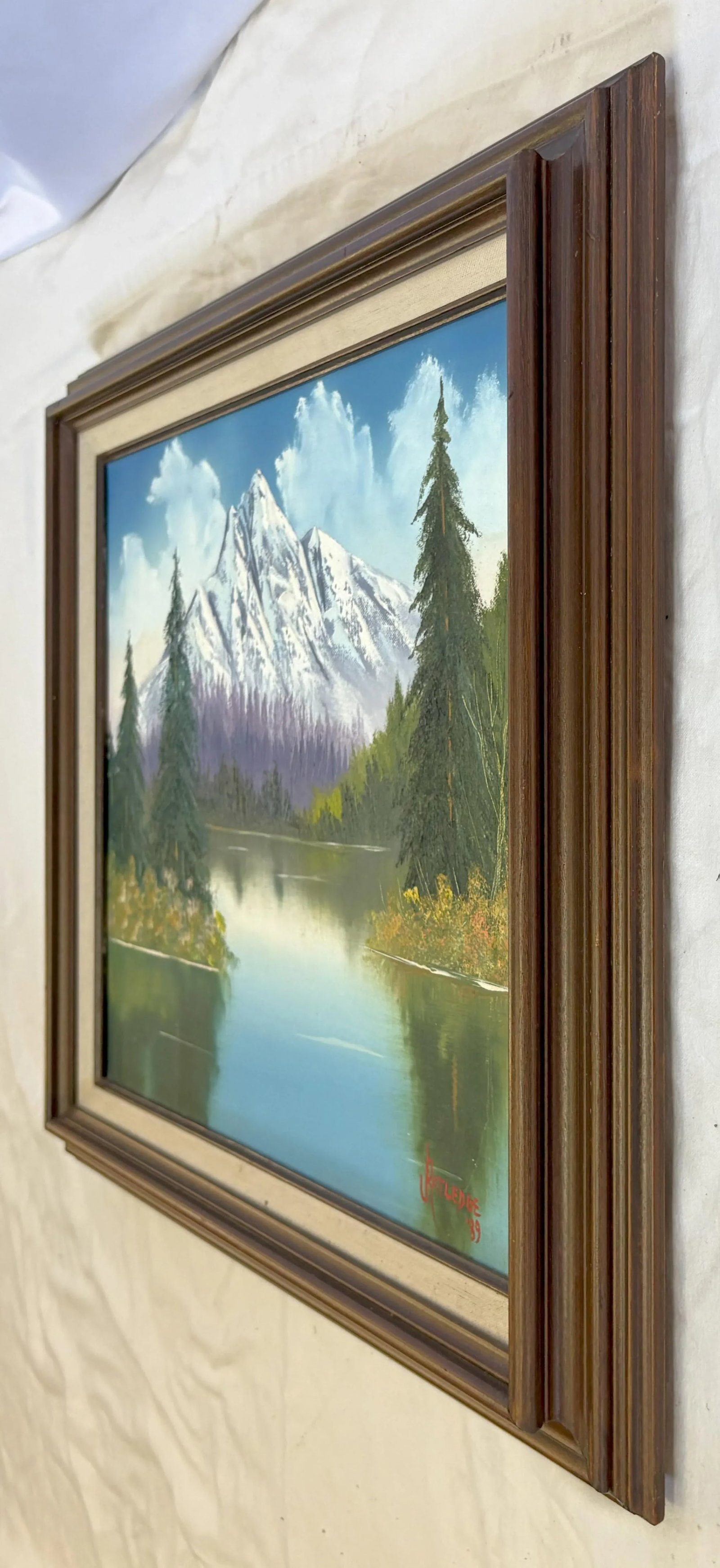 Original Signed and Framed Painting on Canvas by J. Ratledge C1989 'Mountain Landscape' - 10