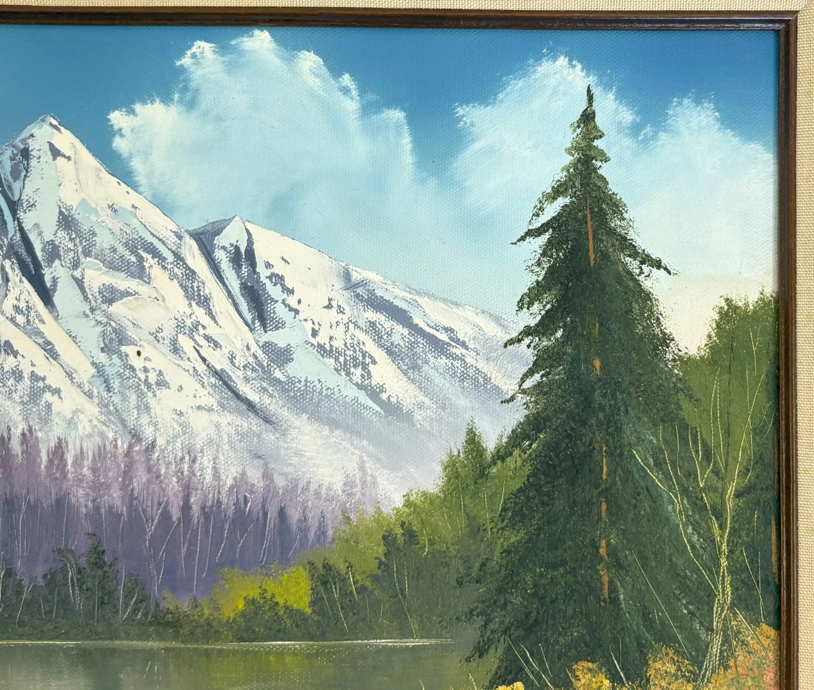 Original Signed and Framed Painting on Canvas by J. Ratledge C1989 'Mountain Landscape' - 2