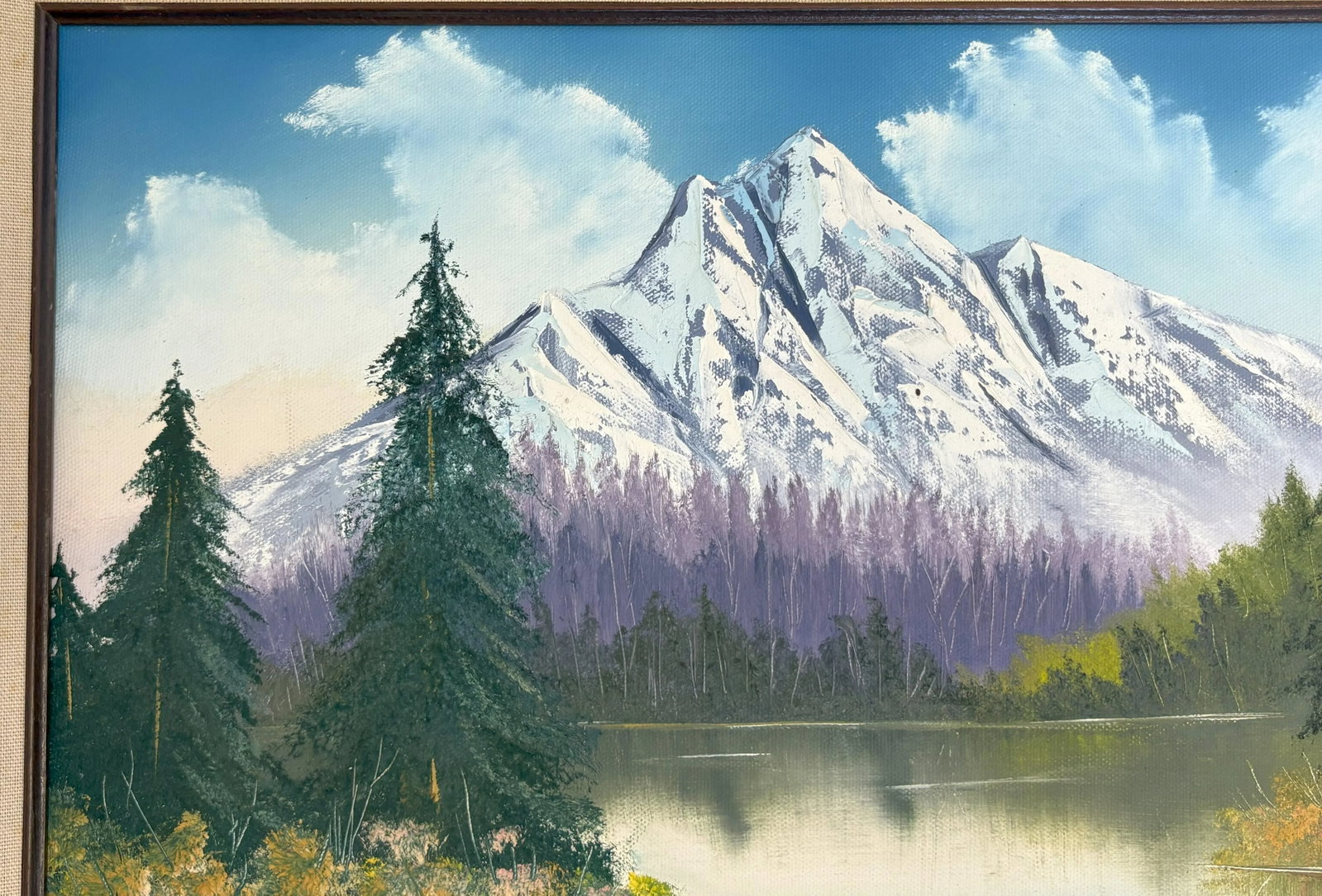 Original Signed and Framed Painting on Canvas by J. Ratledge C1989 'Mountain Landscape' - 4